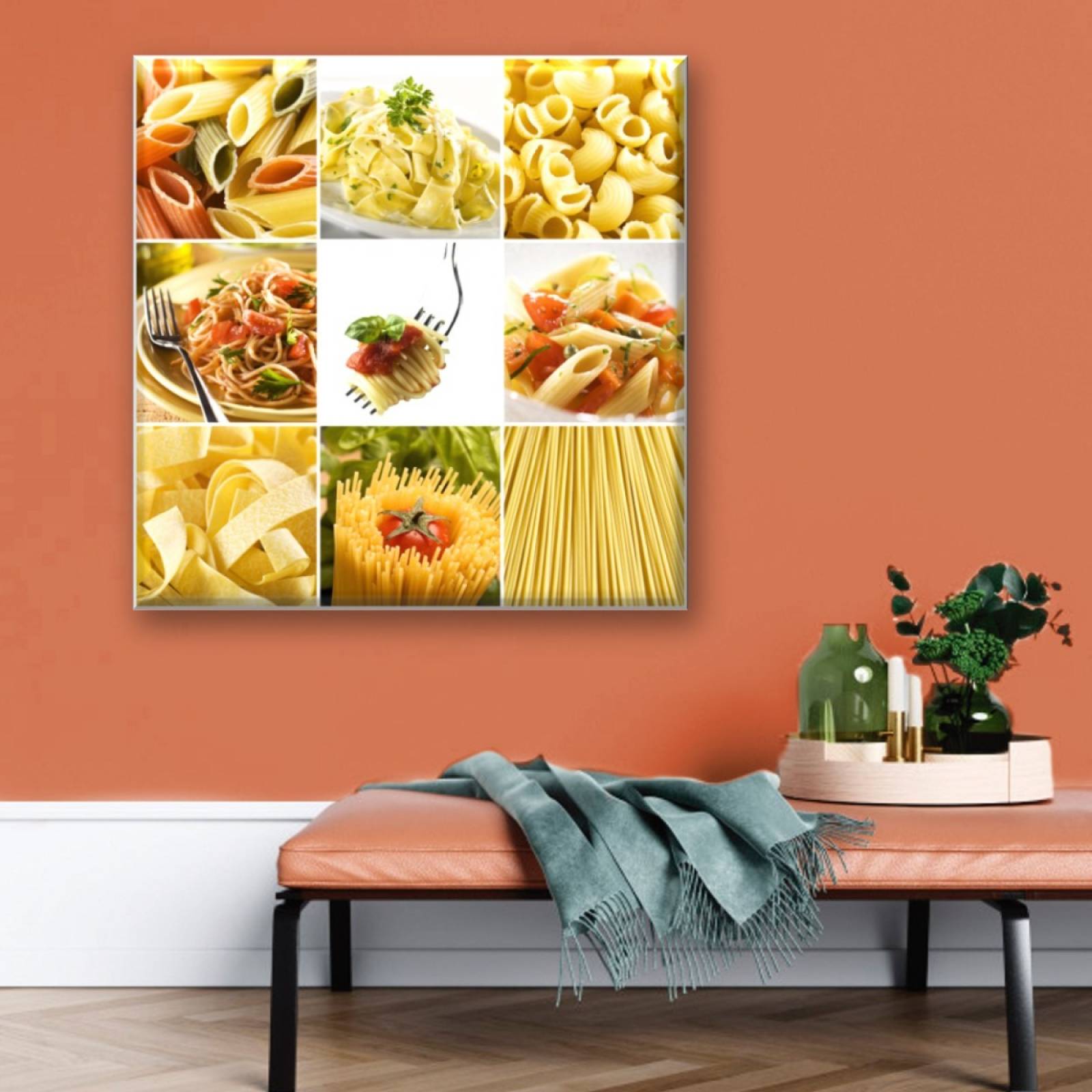 Cuadro Canva Decorativo Tipos De Pasta 80X80 cm