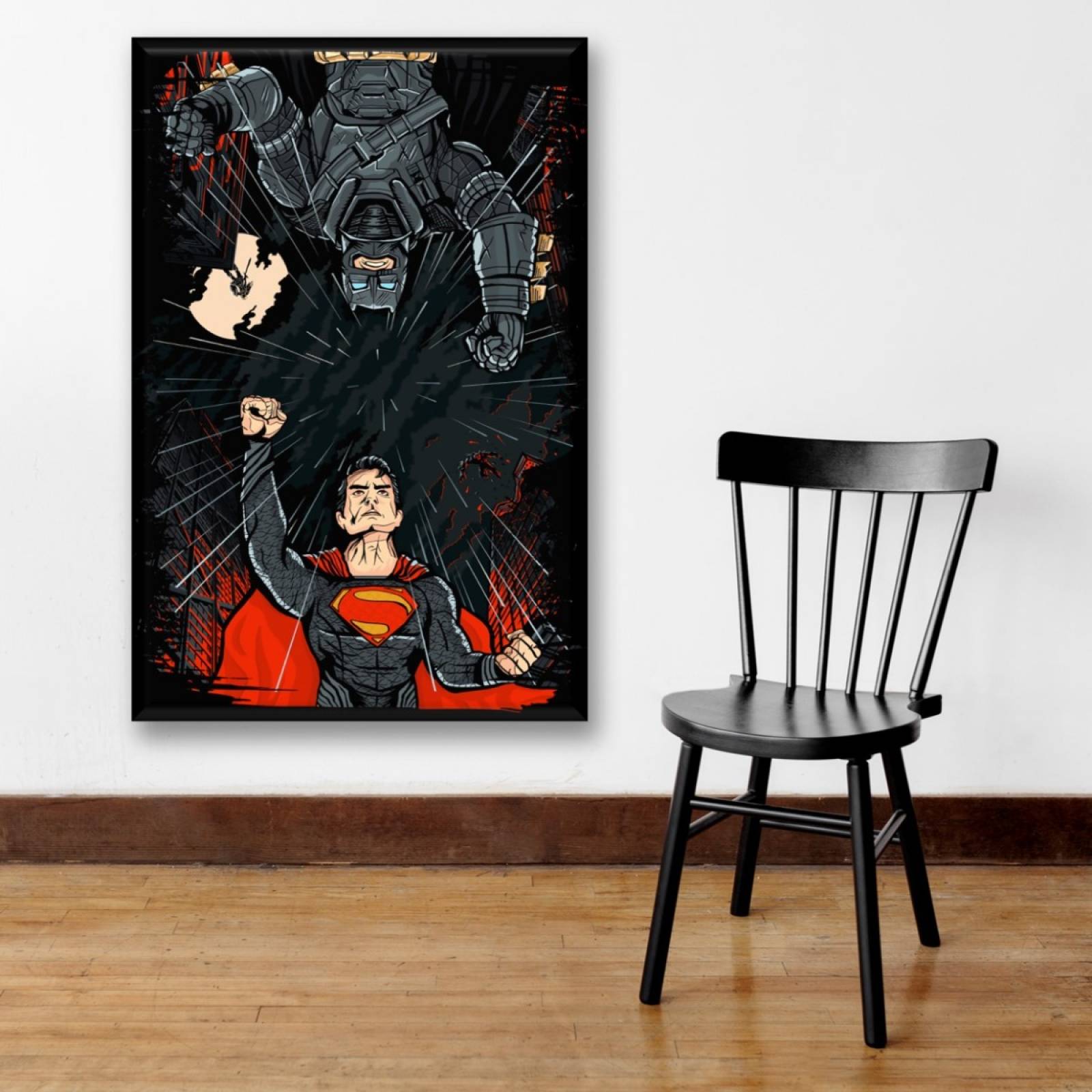 Cuadro Canva Decorativo Batman Vs Superman 90X60 cm