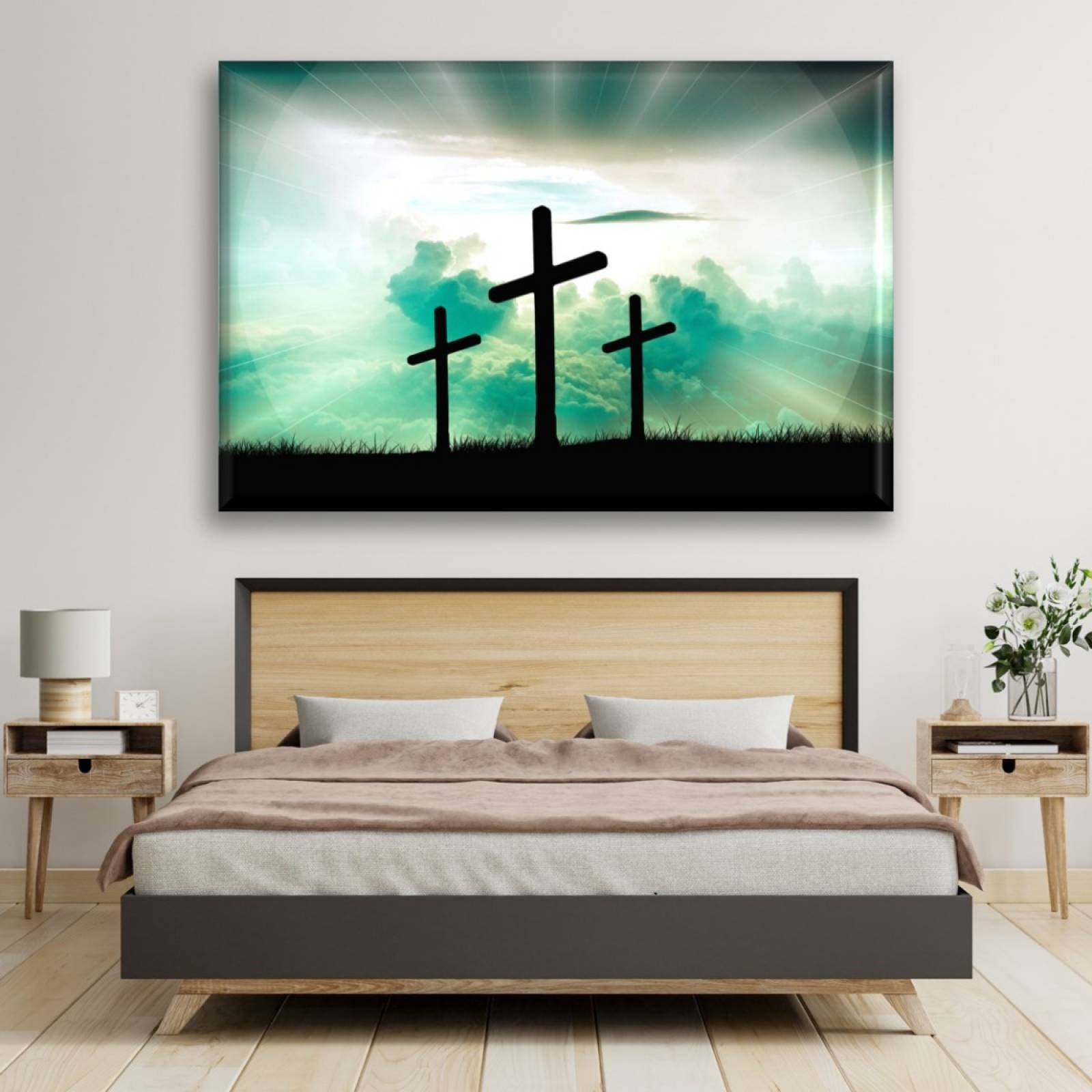 Cuadro Canva Decorativo Tres Cruces 90X60 cm