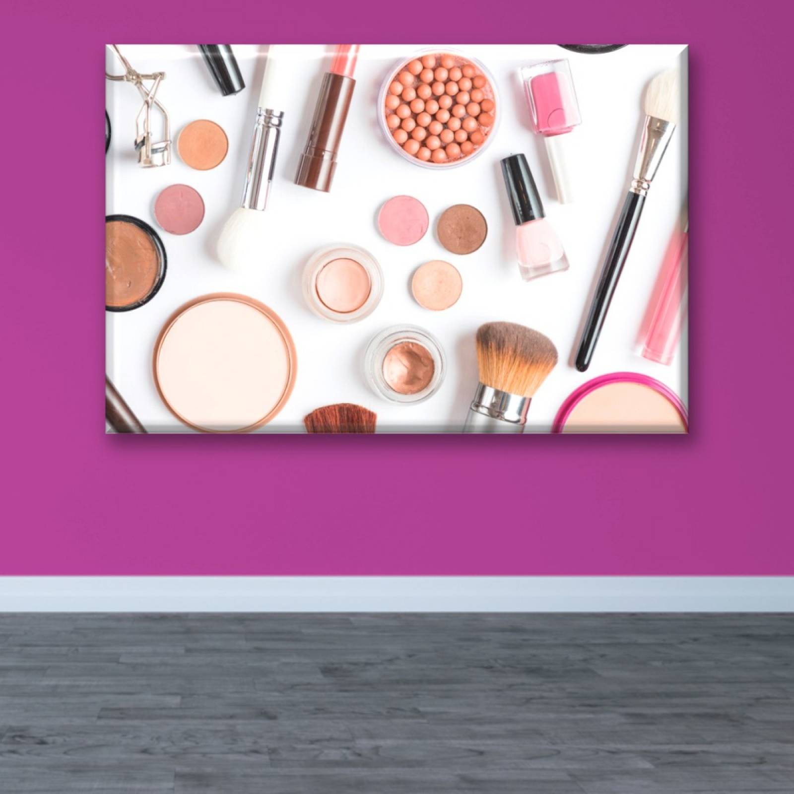 Cuadro Canva Decorativo Maquillaje Rosa 90X60 cm