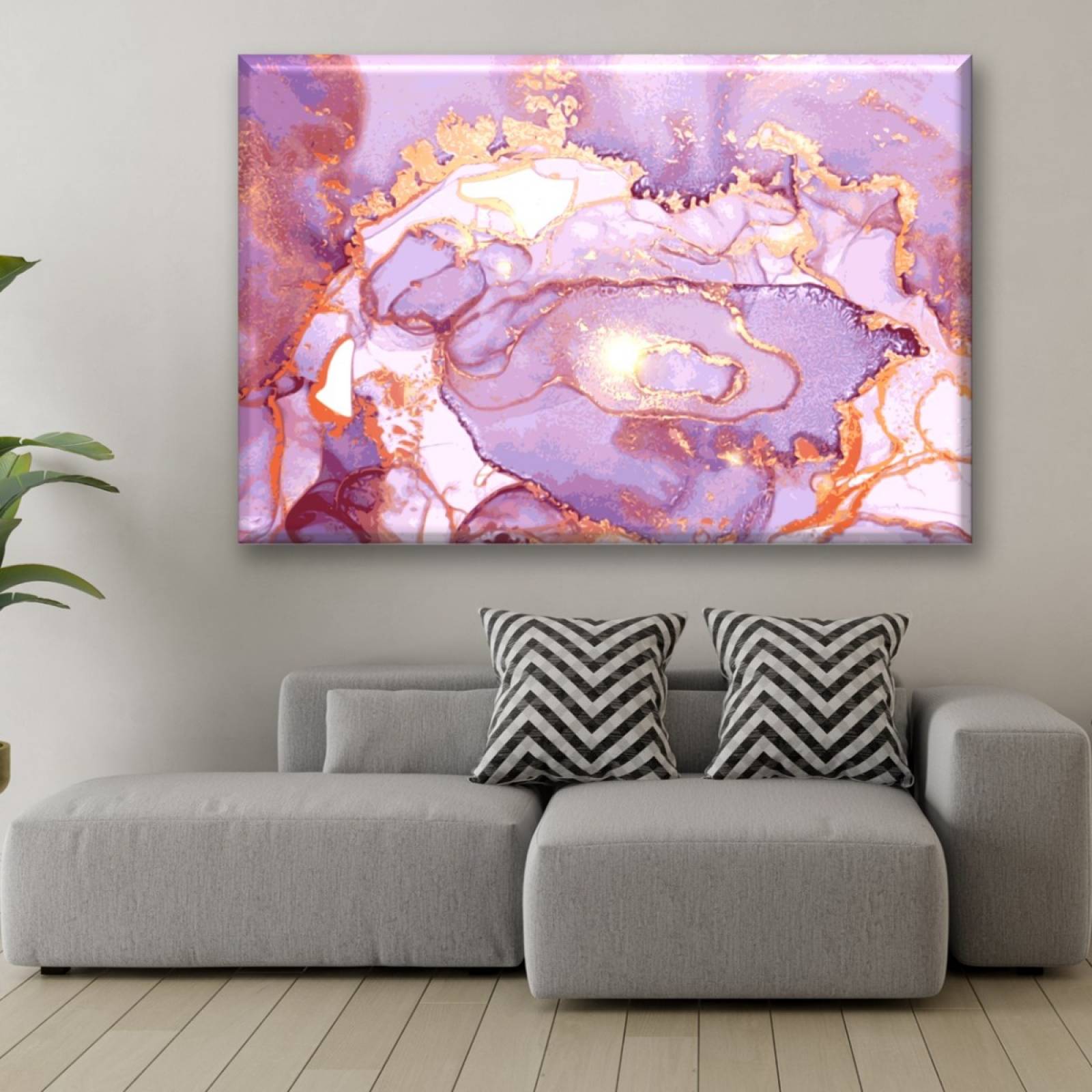 Cuadro Canva Decorativo Marmol Oro 90X60 cm