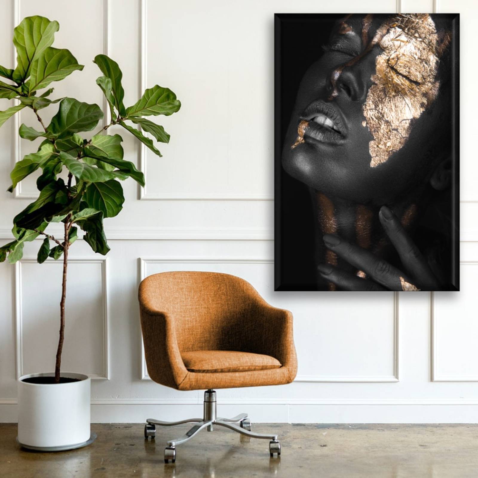 Cuadro Canva Decorativo Parches De Oro 90X60 cm