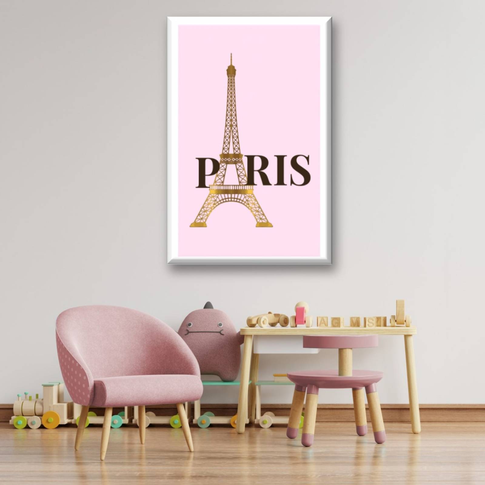 Cuadro Canva Decorativo Paris Oro 90X60 cm