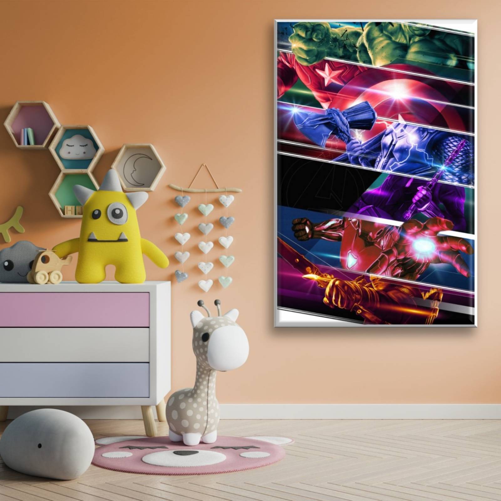 Cuadro Canva Decorativo Puños Avengers 90X60 cm