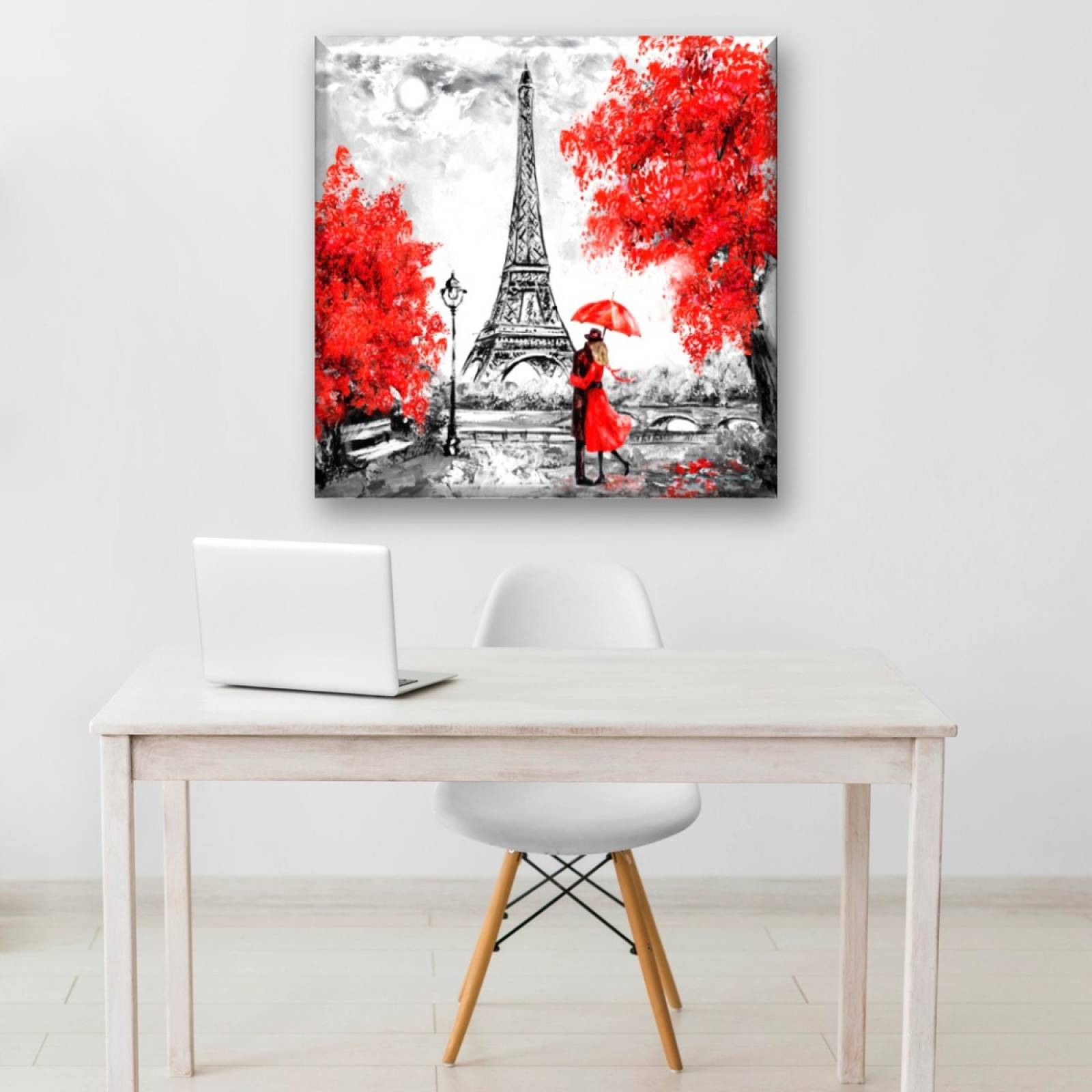 Cuadro Canva Decorativo Torre Eiffel Acuarela 40X40 cm