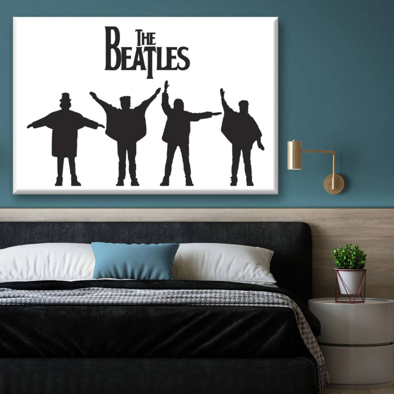 Cuadro Canva Decorativo Beatles Siluetas 60X40 cm