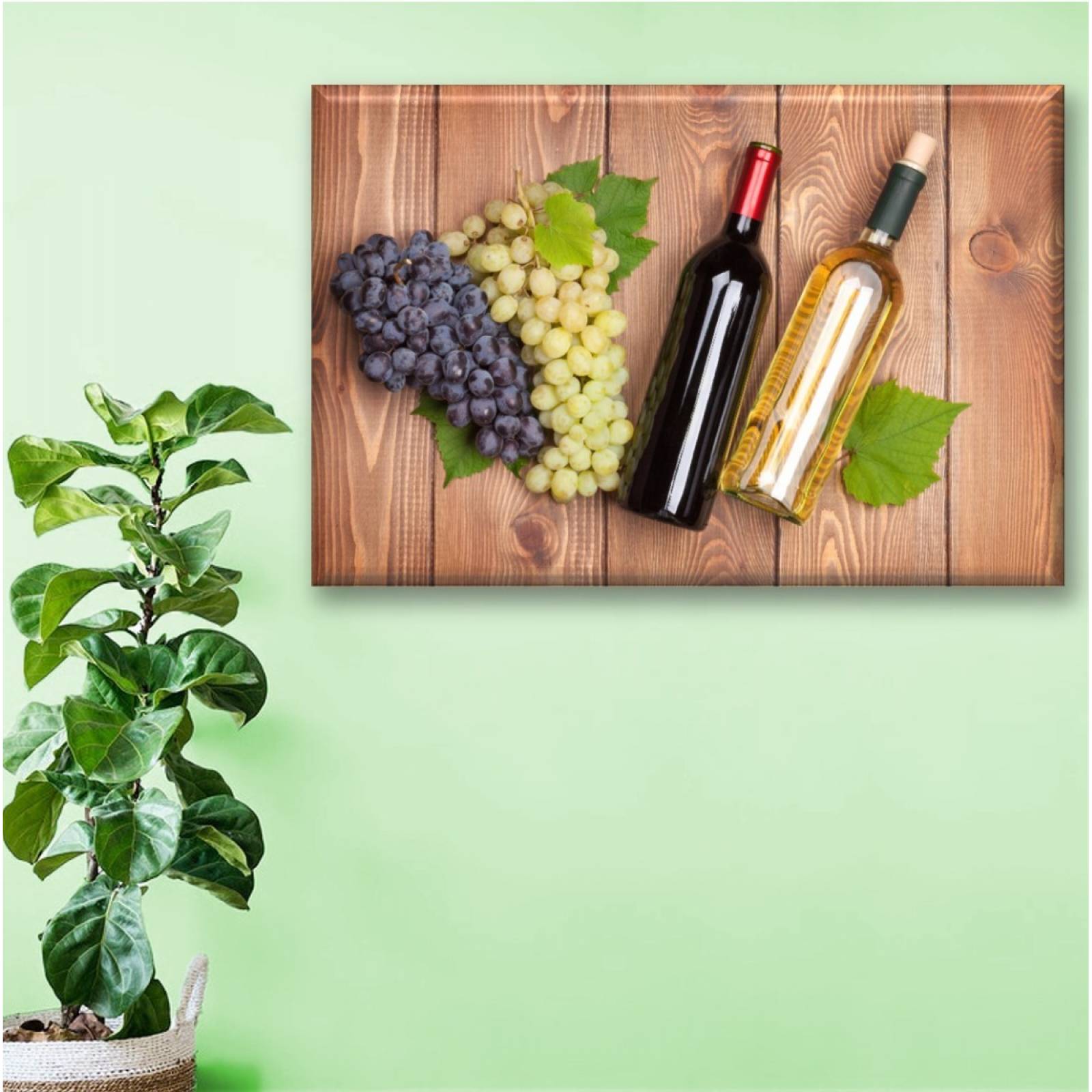Cuadro Canva Decorativo Botellas De Vino 60X40 cm