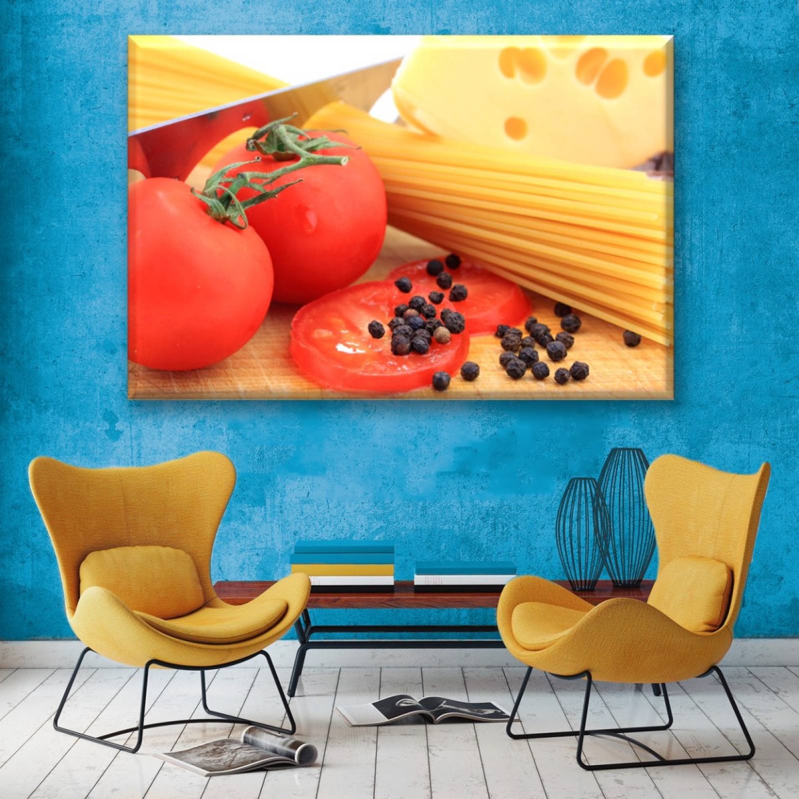 Cuadro Canva Decorativo Preparando Pasta 60X40 cm
