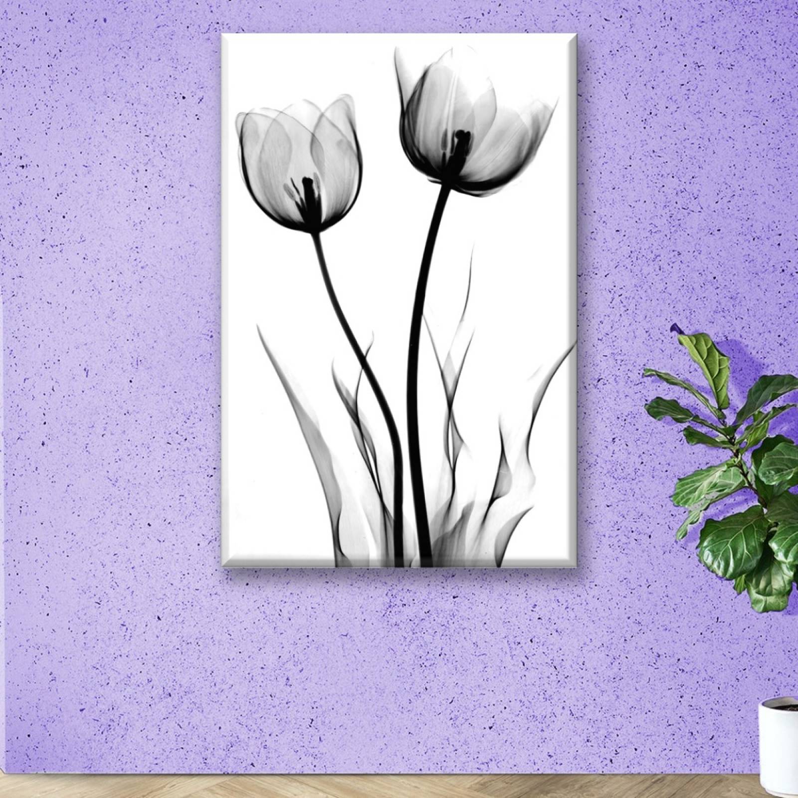Cuadro Canva Decorativo Rayos X Flores 60X40 cm
