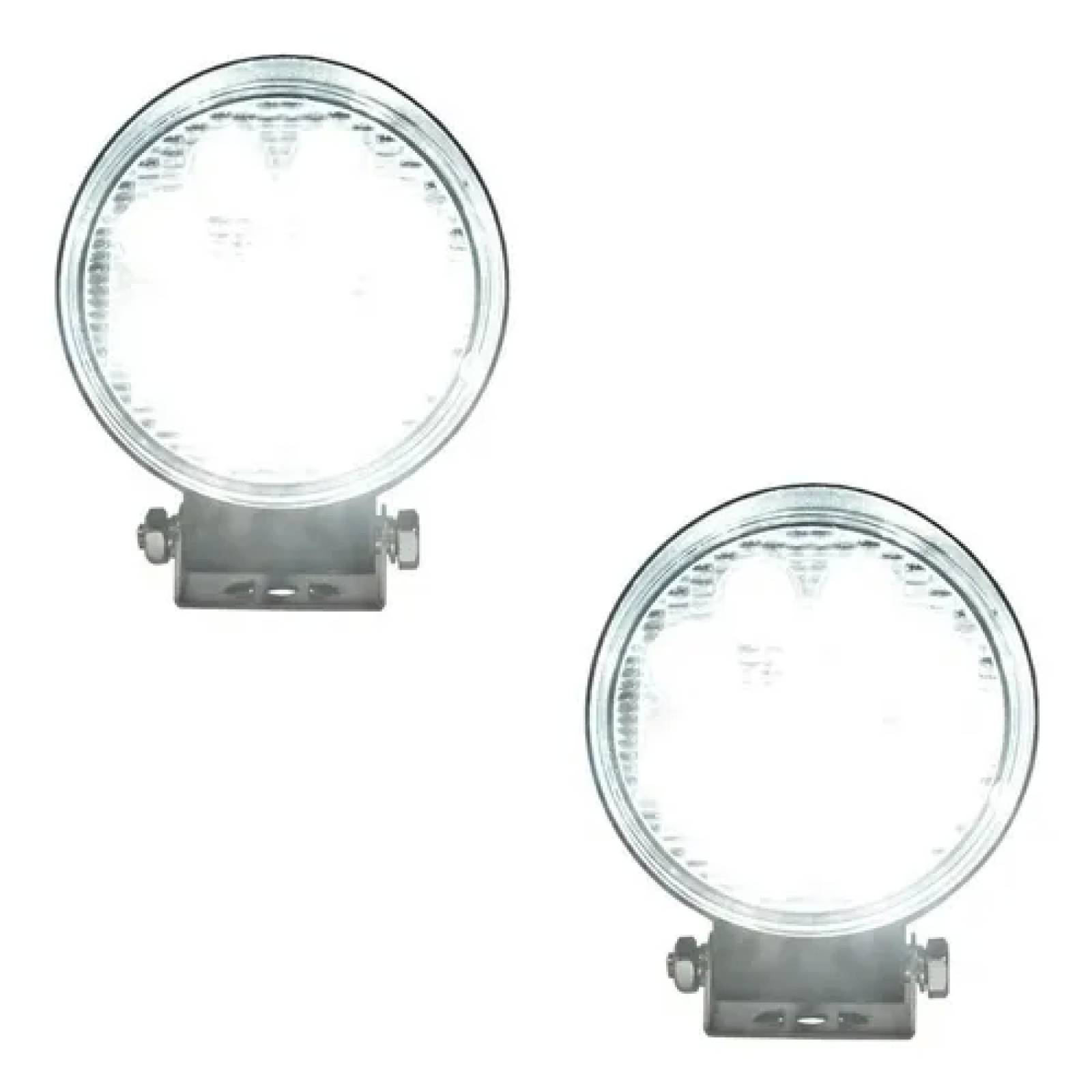 Par Faro 9 Led Redondo Mini Auxiliar 27 W Auto Moto Luz Fija