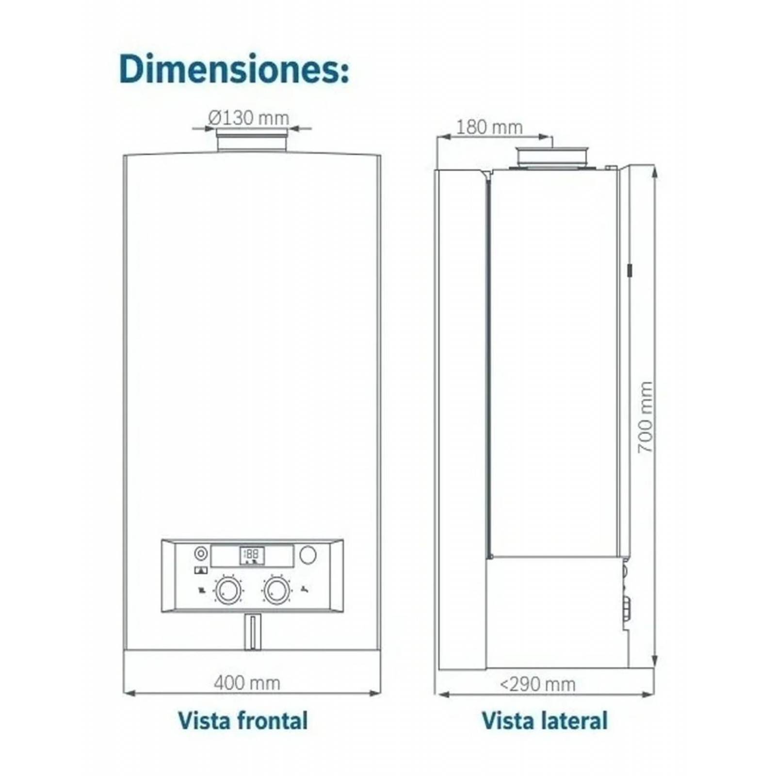 Caldera Mural Mixta Boschgas Lp Zw28 Gas Lp Piso Radiante 