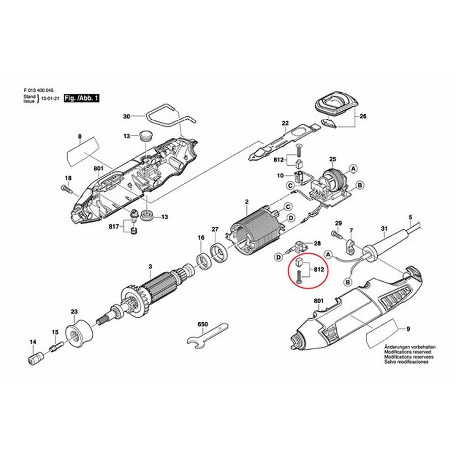 Escobillas C/muelle Bosch 2610005646 Para Dremel 4000 Multip 