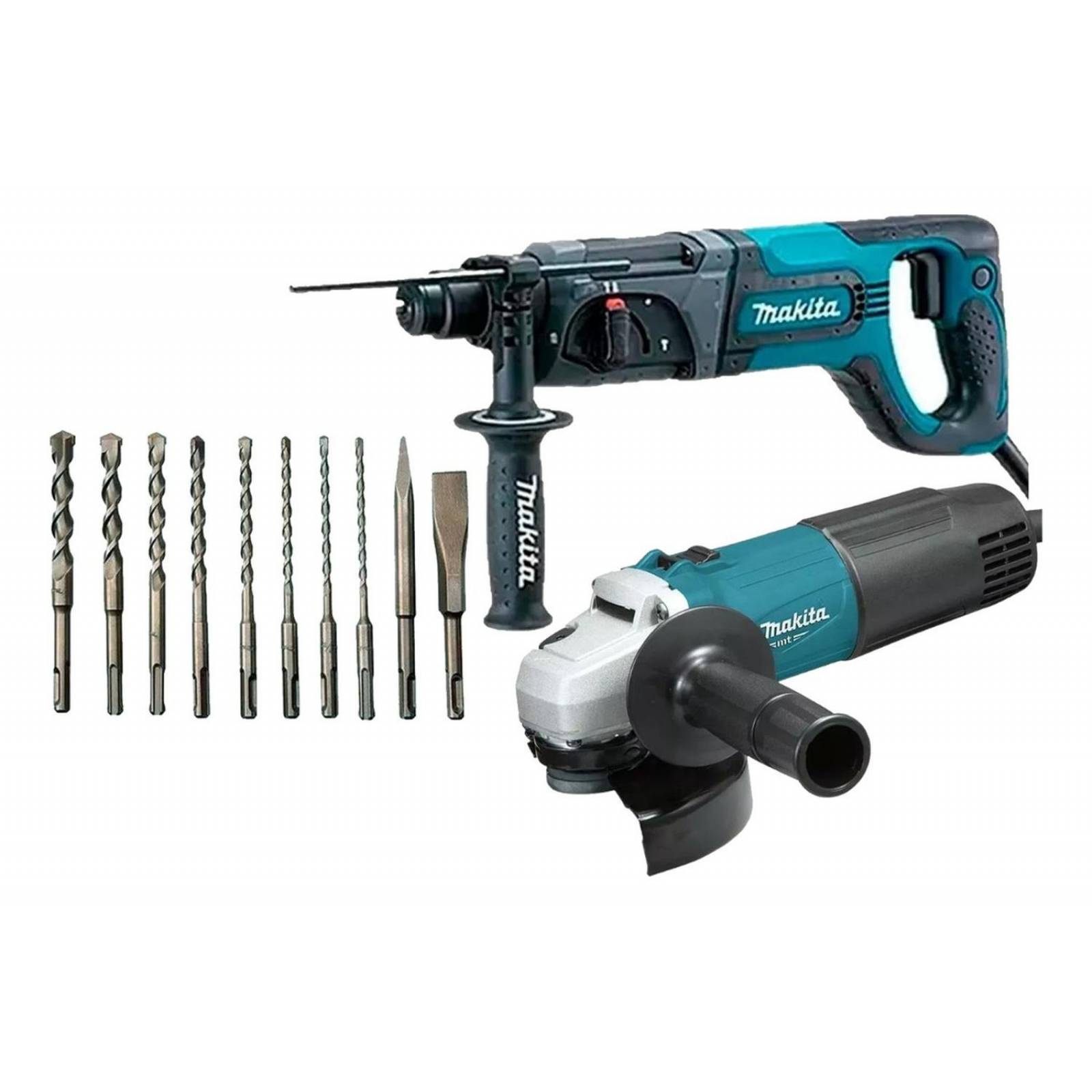 Makita Rotomartillo Cincelador Hr2475 + Esmeriladora M0901g 