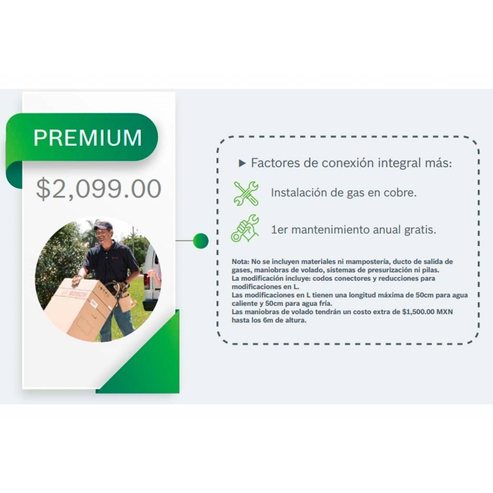 Calentador Instantáneo Bosch Confort 13 Lts/min Lp 2 Serv 