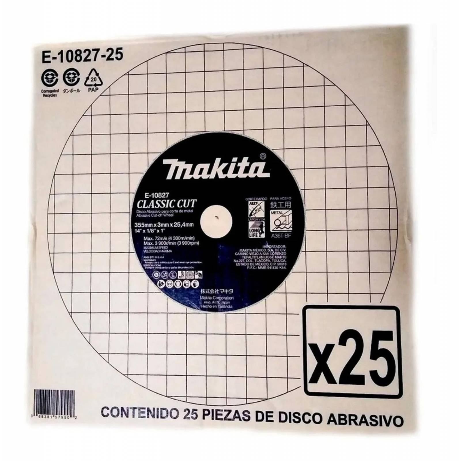 Disco De Corte Makita 14 Pulgadas Alto Rendimiento 10piezas 