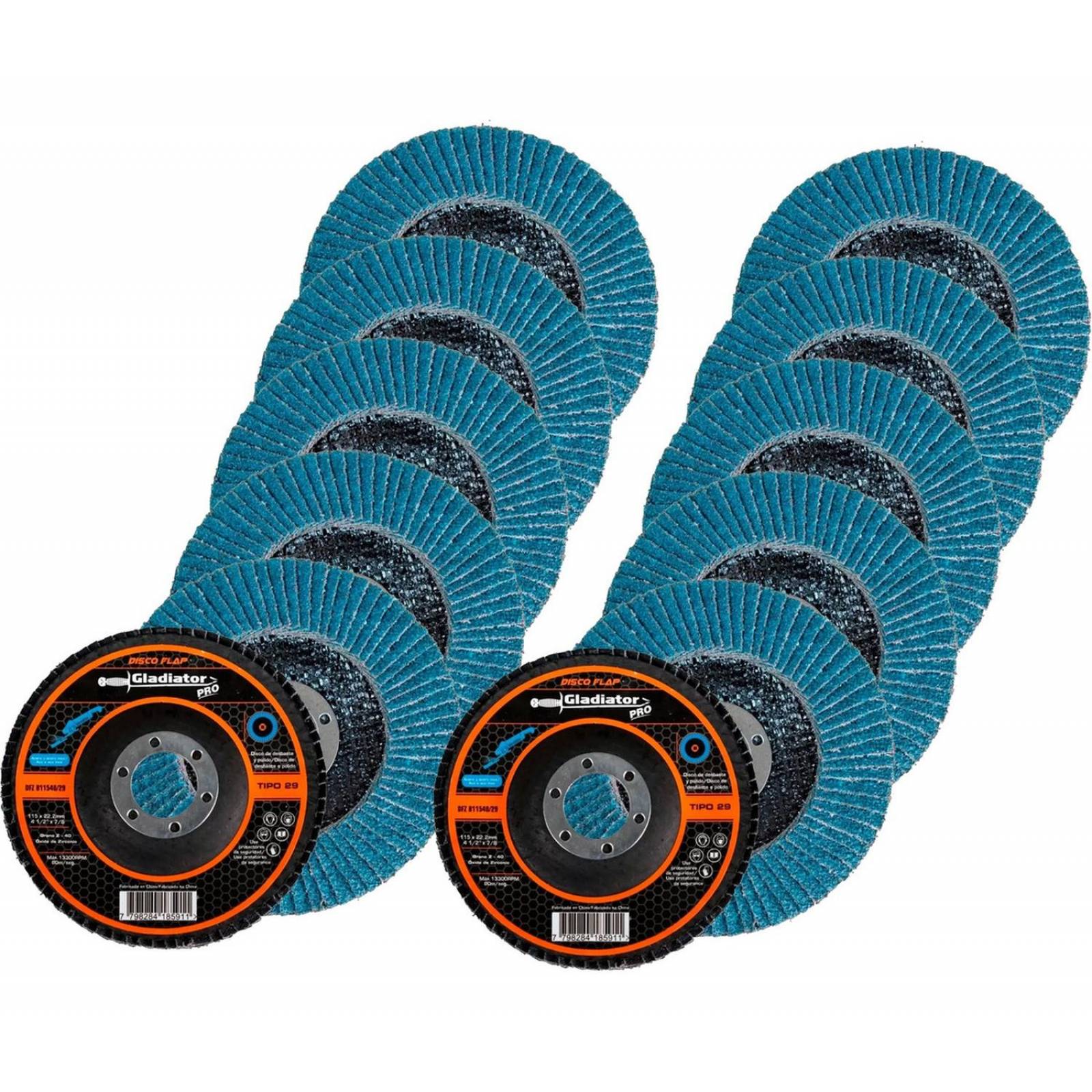 Disco Flap Laminado Zirconio 4 1/2 PuLG G100 P/metal 20pz 