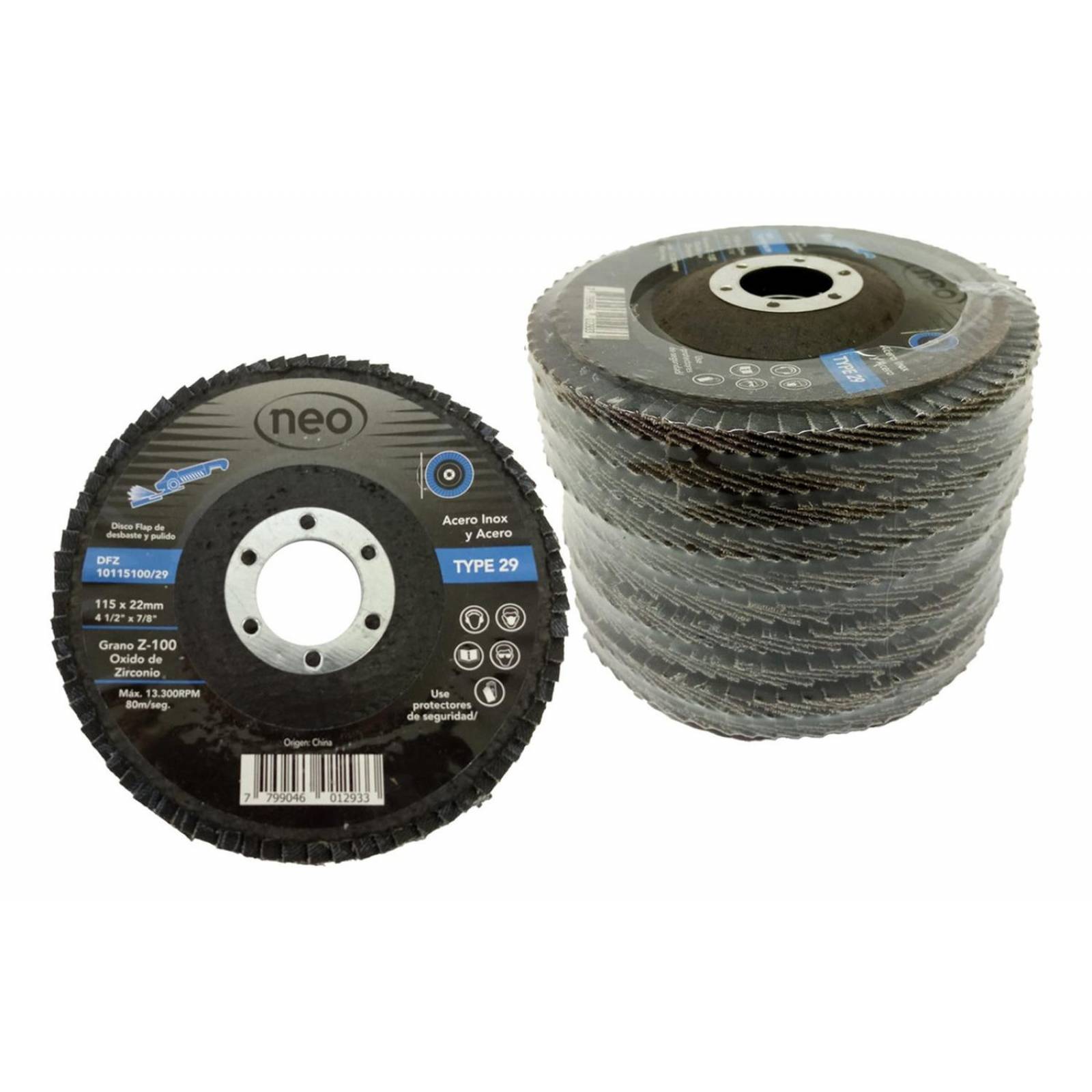 Disco Flap Laminado O. Zirconio 4-1/2 G-100 Alto Rendimiento 