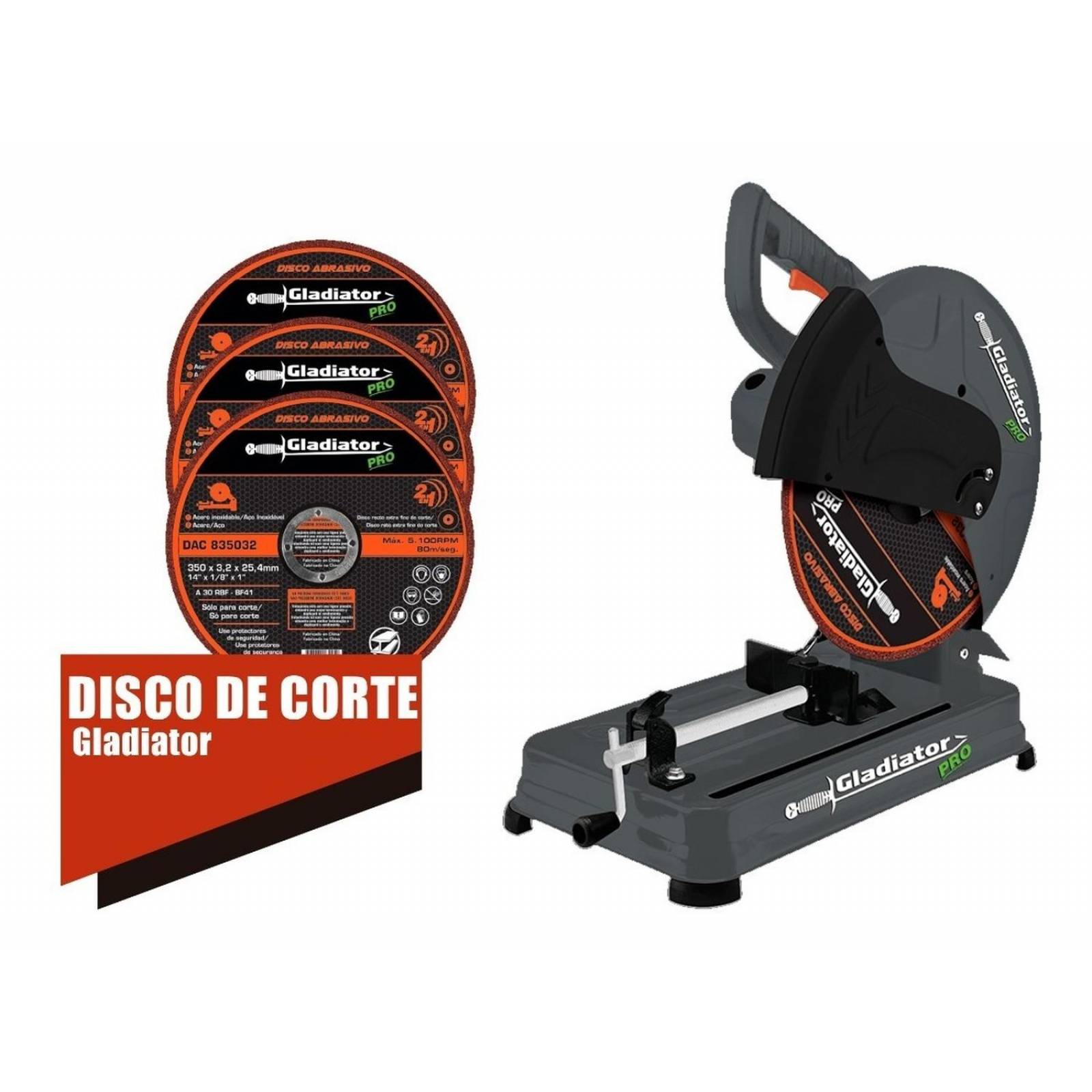 Cortadora De Metales14 2500 W 120v+ 3 Discos 
