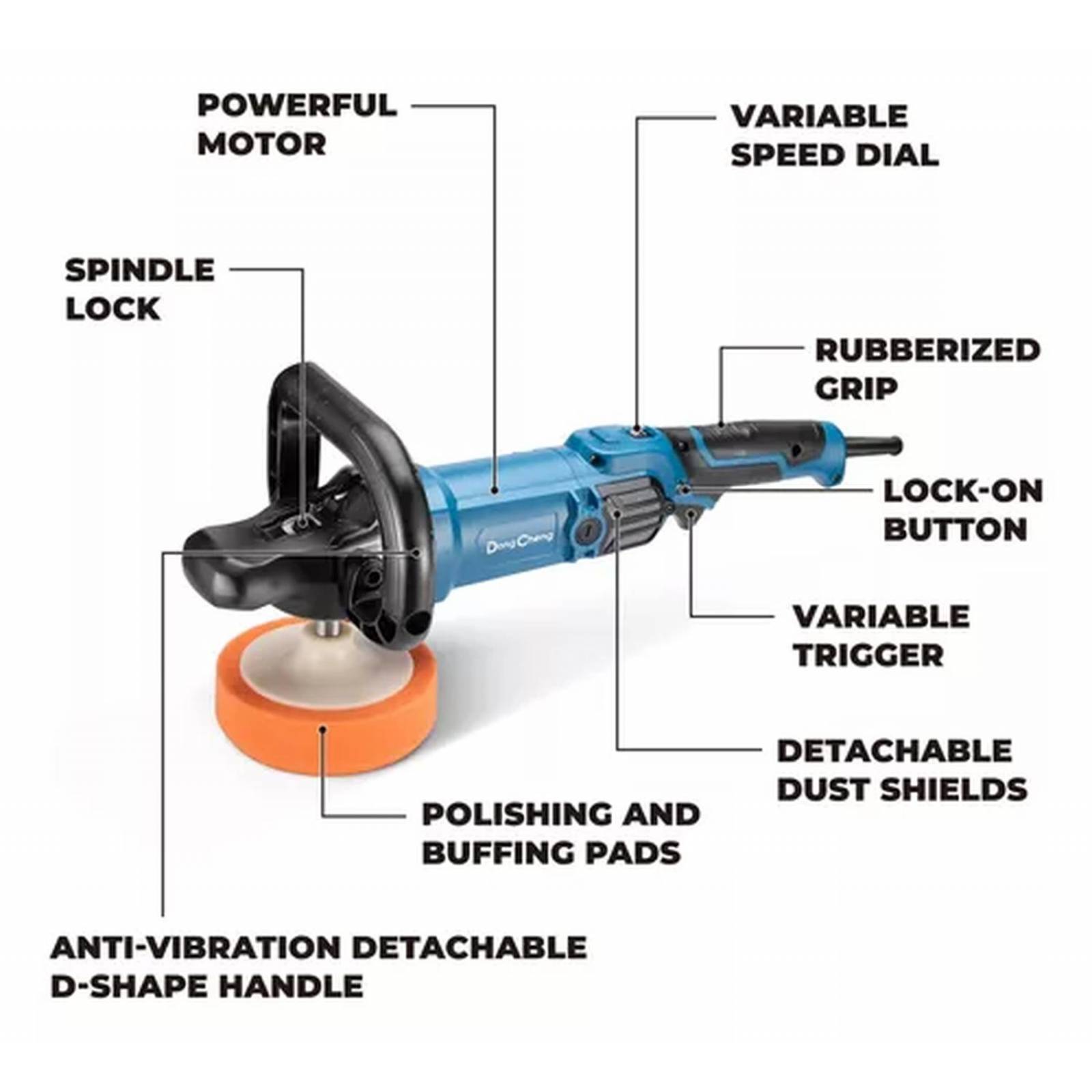 Pulidora Industrial 7' Dongcheng 1250 W V Variable 