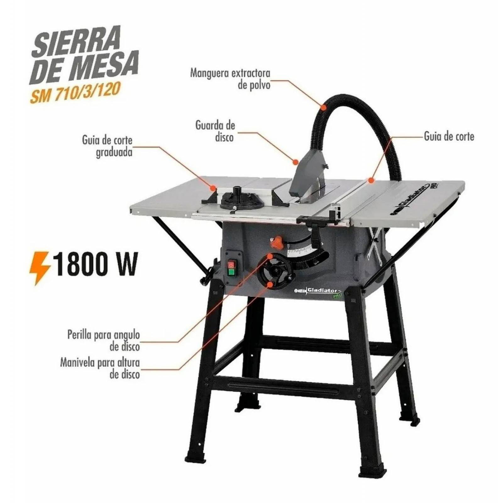 Sierra De Mesa Profesional 10 Gladiator 2.4 Hp Sm 710/3/120 