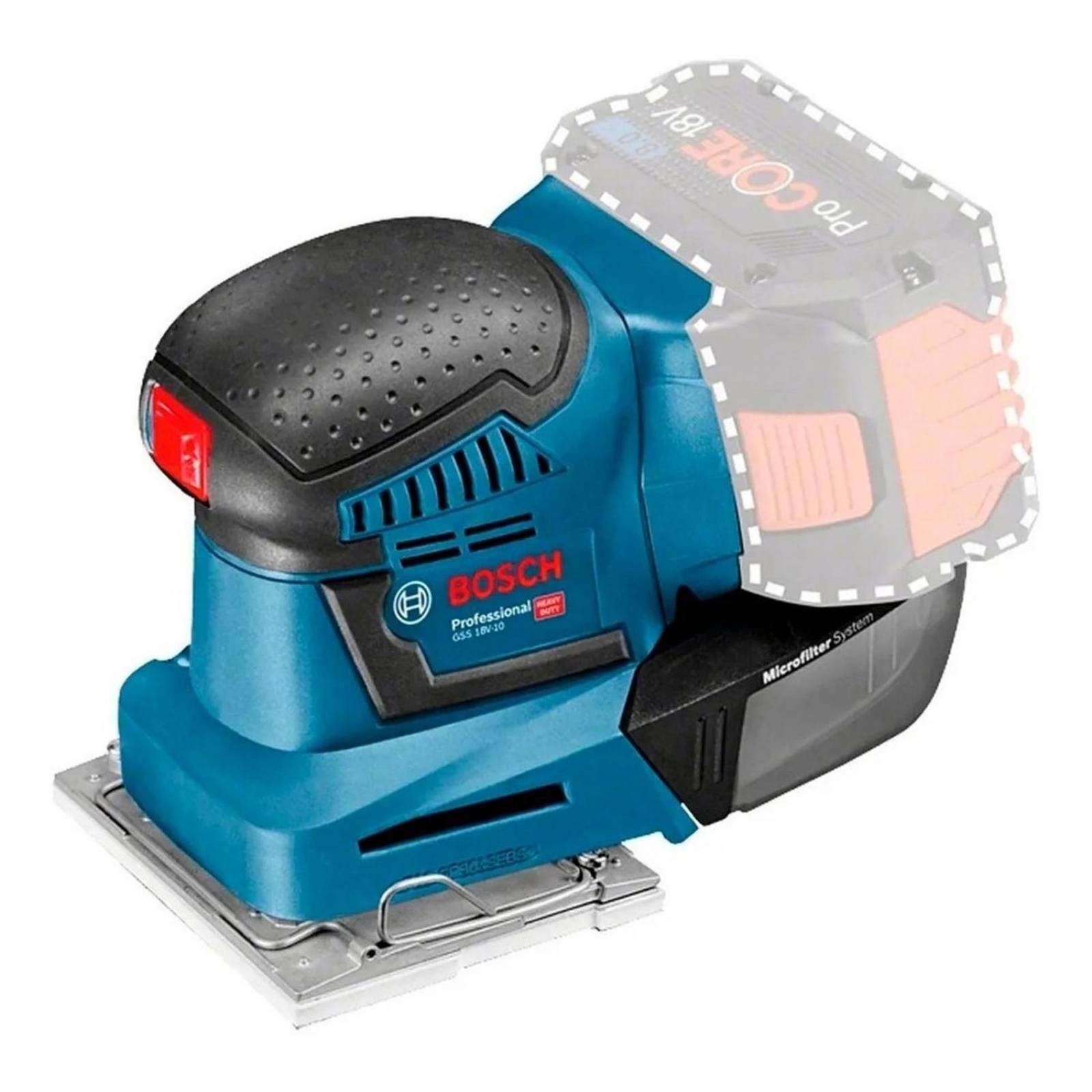 Lijadora Orbital Bosch 18v 1/4 Hoja Sin Bateria-cargador 