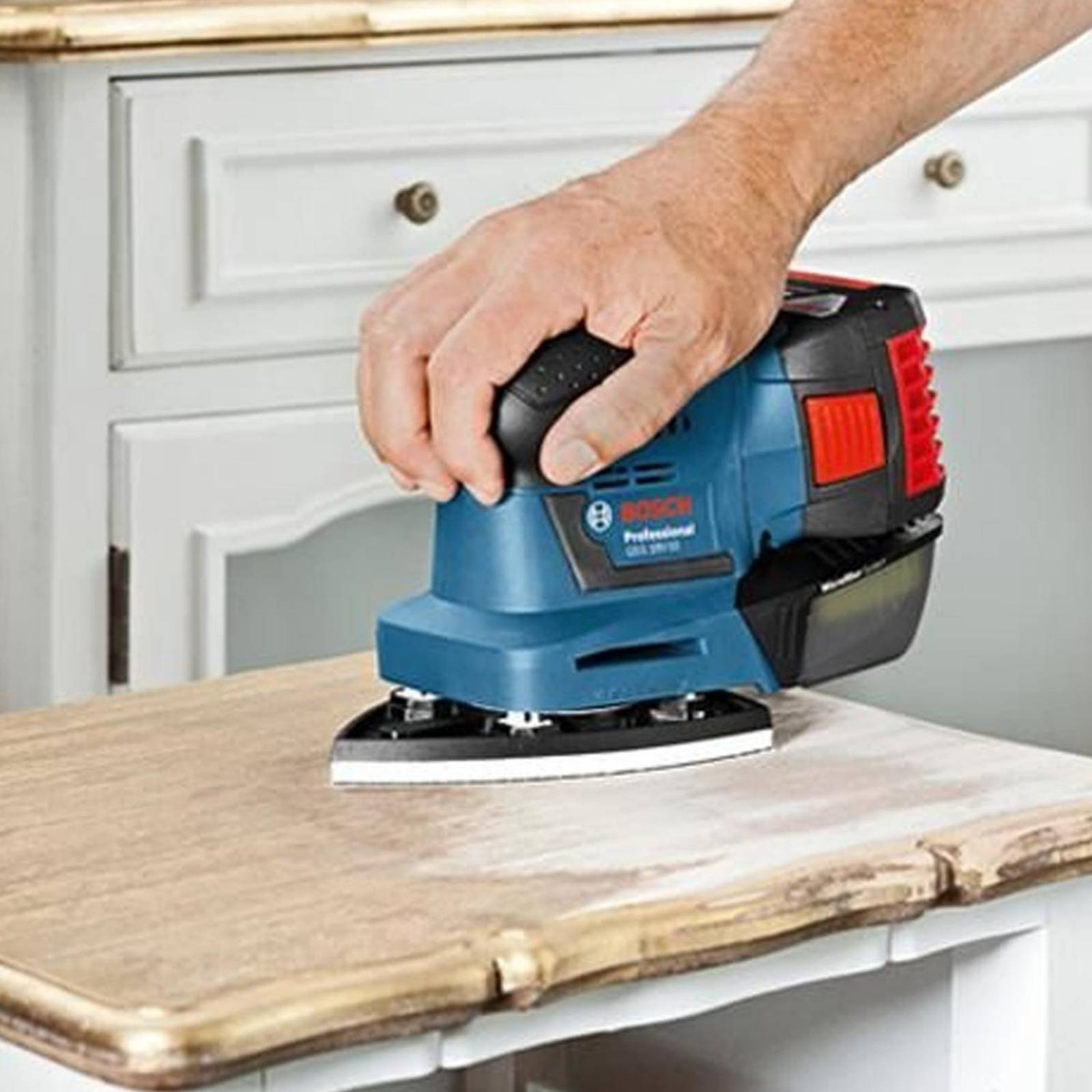 Lijadora Orbital Bosch 18v 1/4 Hoja Sin Bateria-cargador 