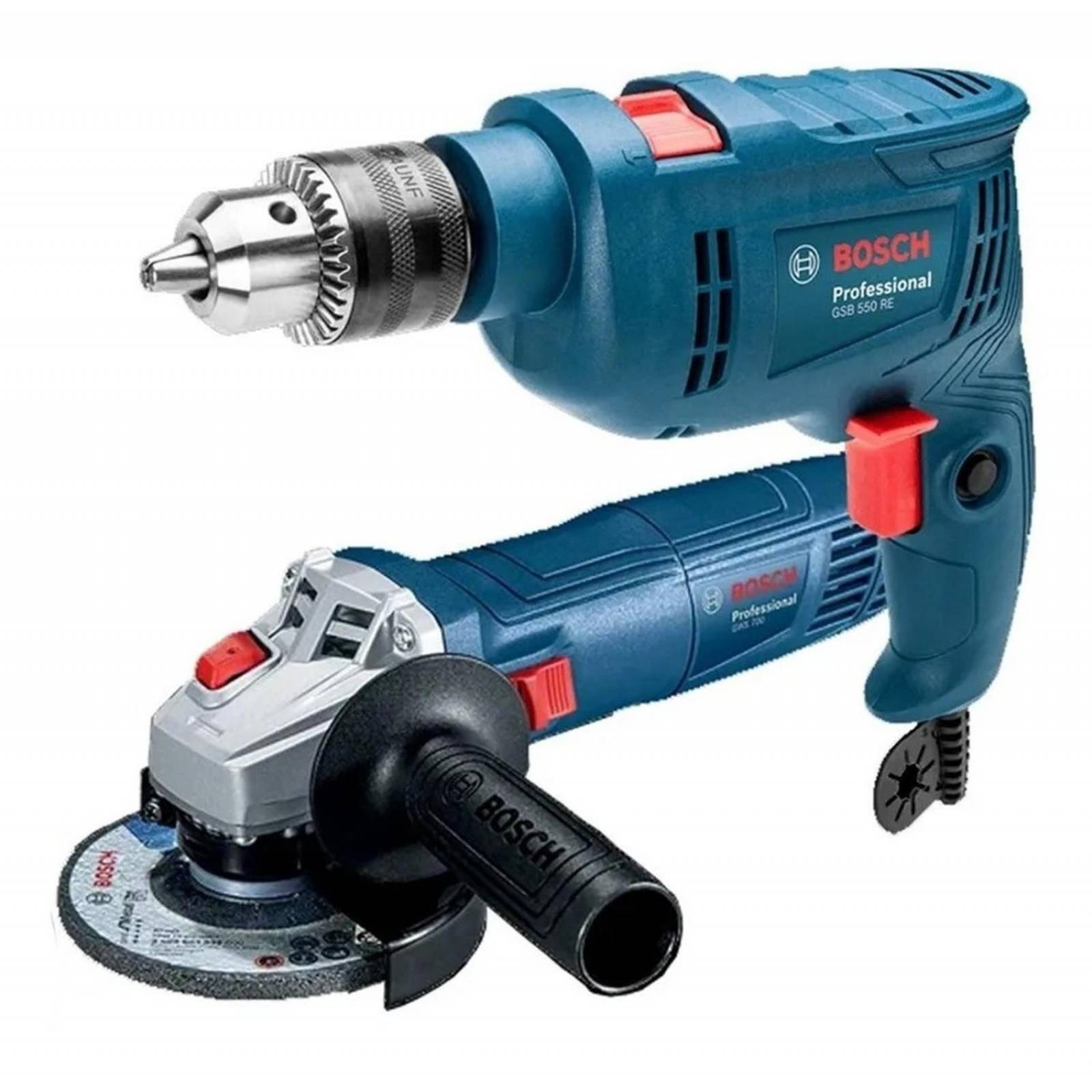 Combo Rotomartillo Bosch Gsb 550 Re + Esmeril Bosch Gws 700 