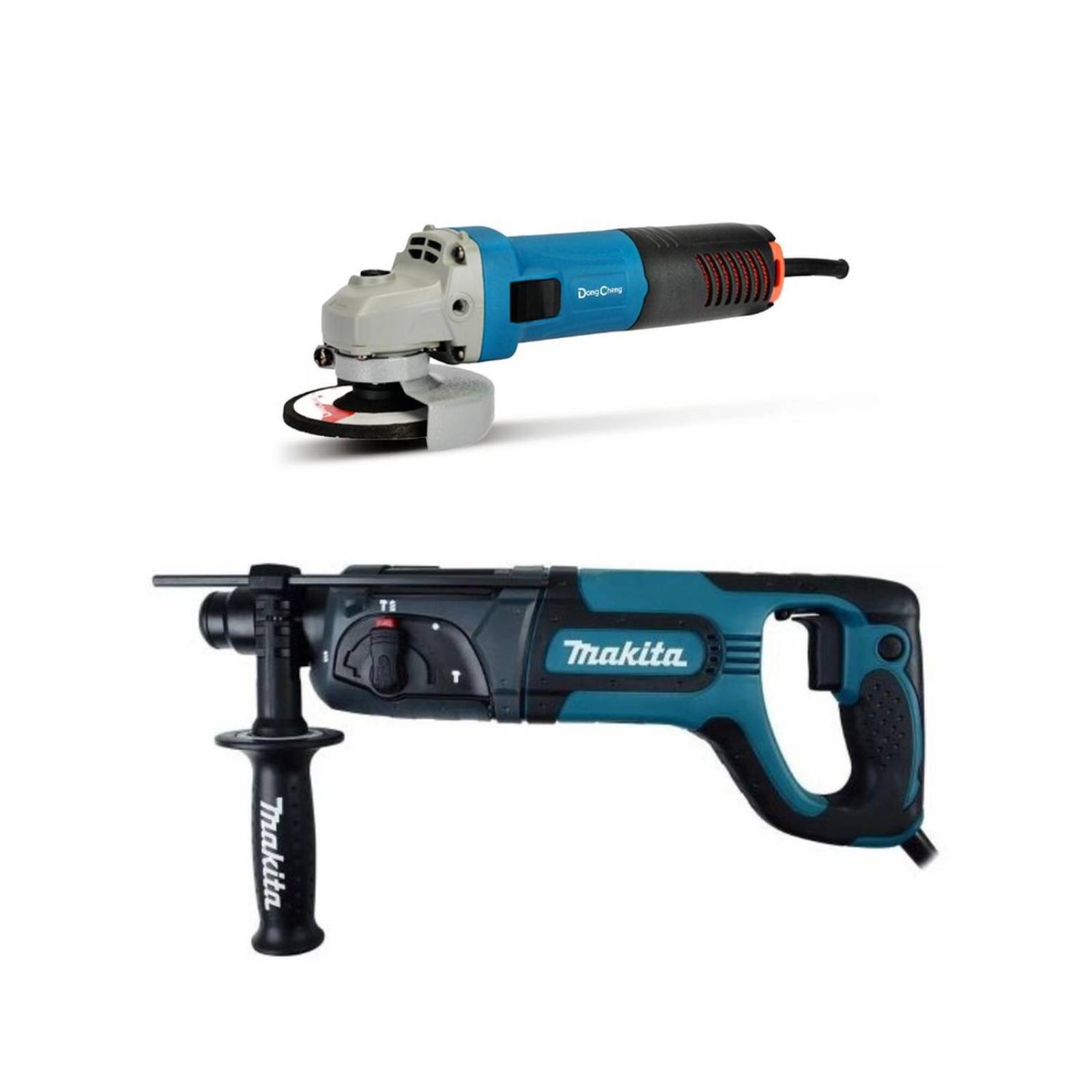 Rotomartillo Makita HR2475 + miniesmeril DC+brocas+5 discos 
