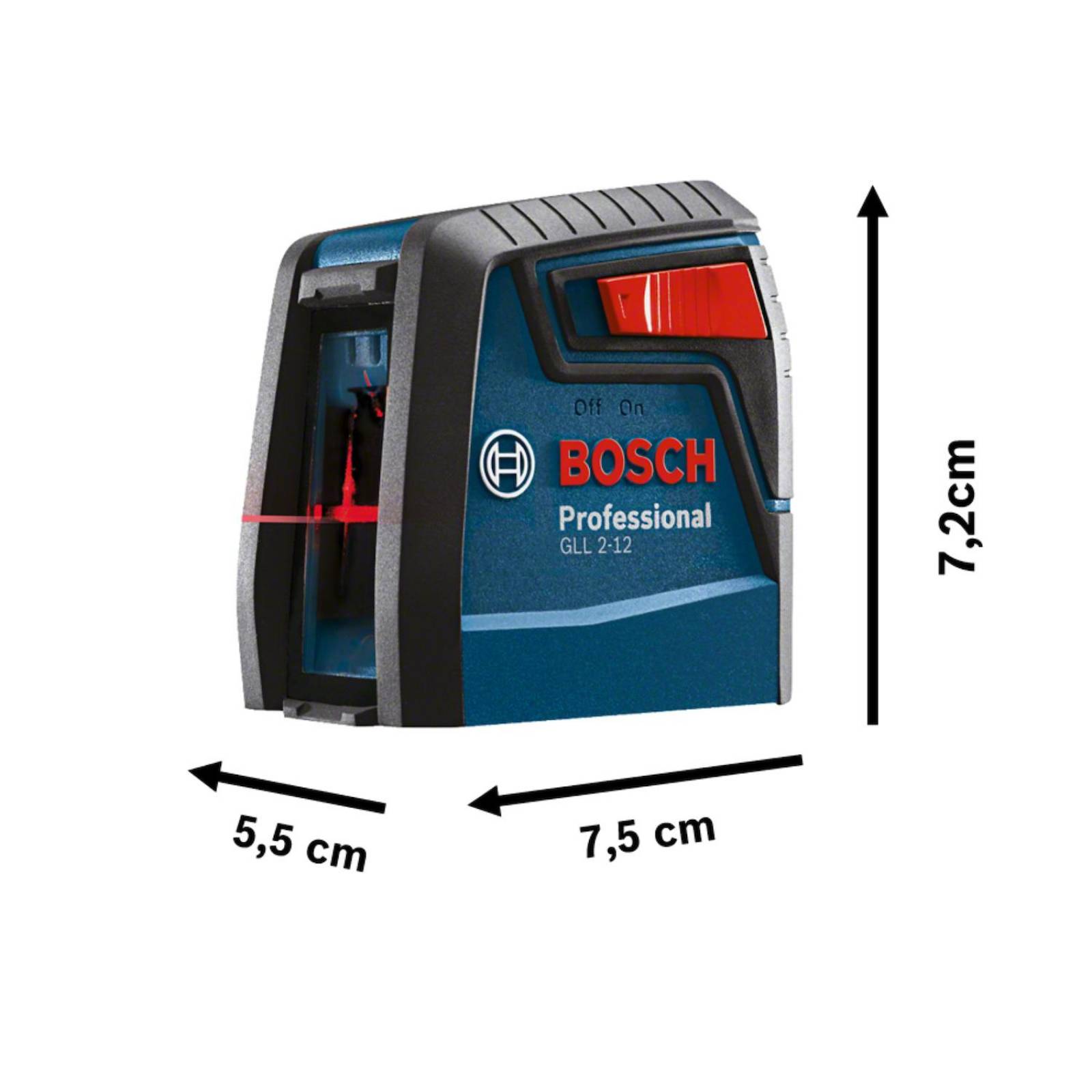 Nivel Laser Bosch GLL 2-12, de Líneas, Color Rojo, 12m 