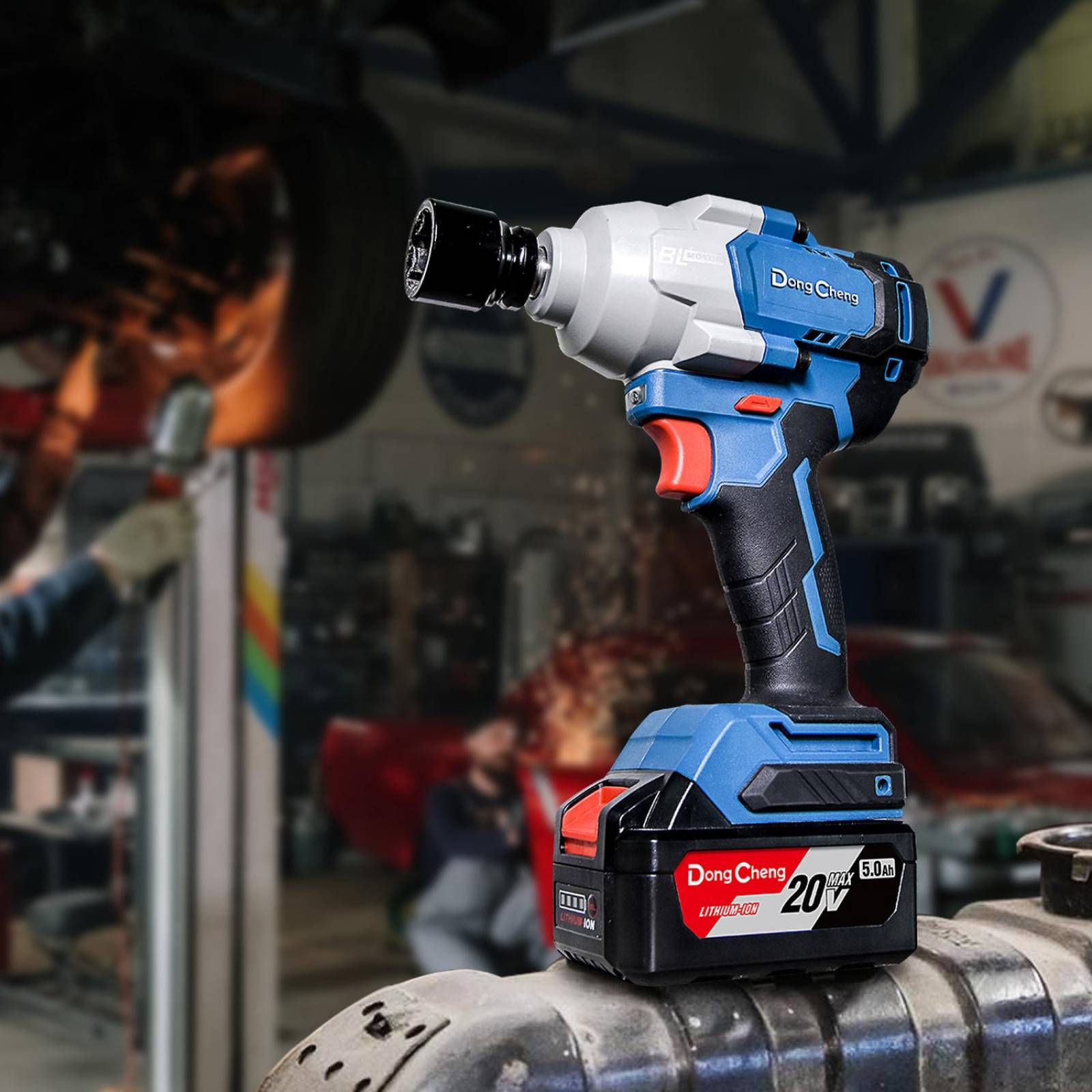 Llave Impacto Industrial 698 Nm. 20v. 2 bat 5.0 ah Dongcheng 