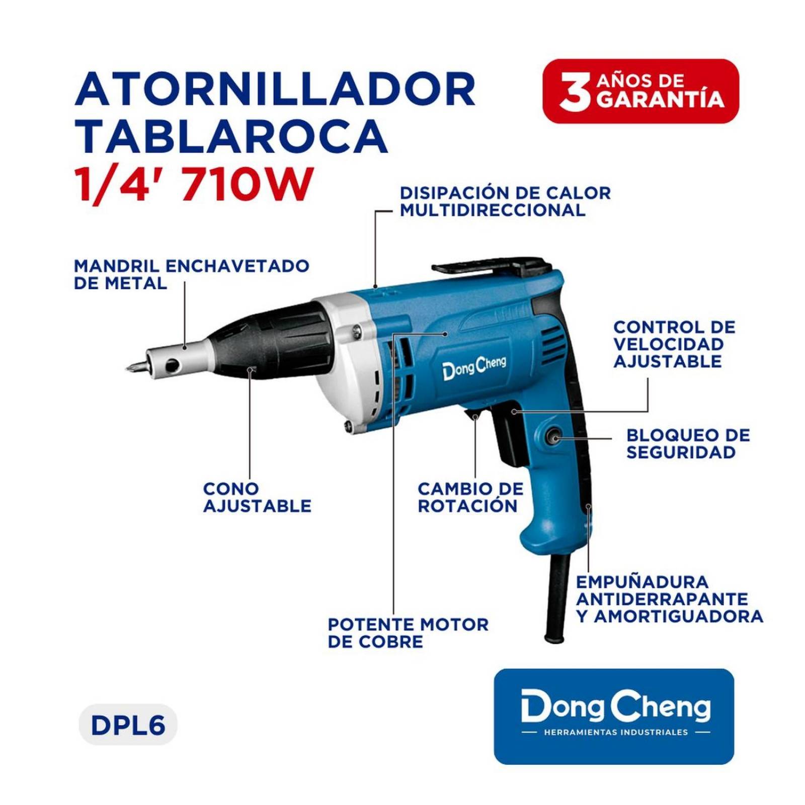 Atornillador tablaroca DongCheng + Rotomartillo 710w Vv 