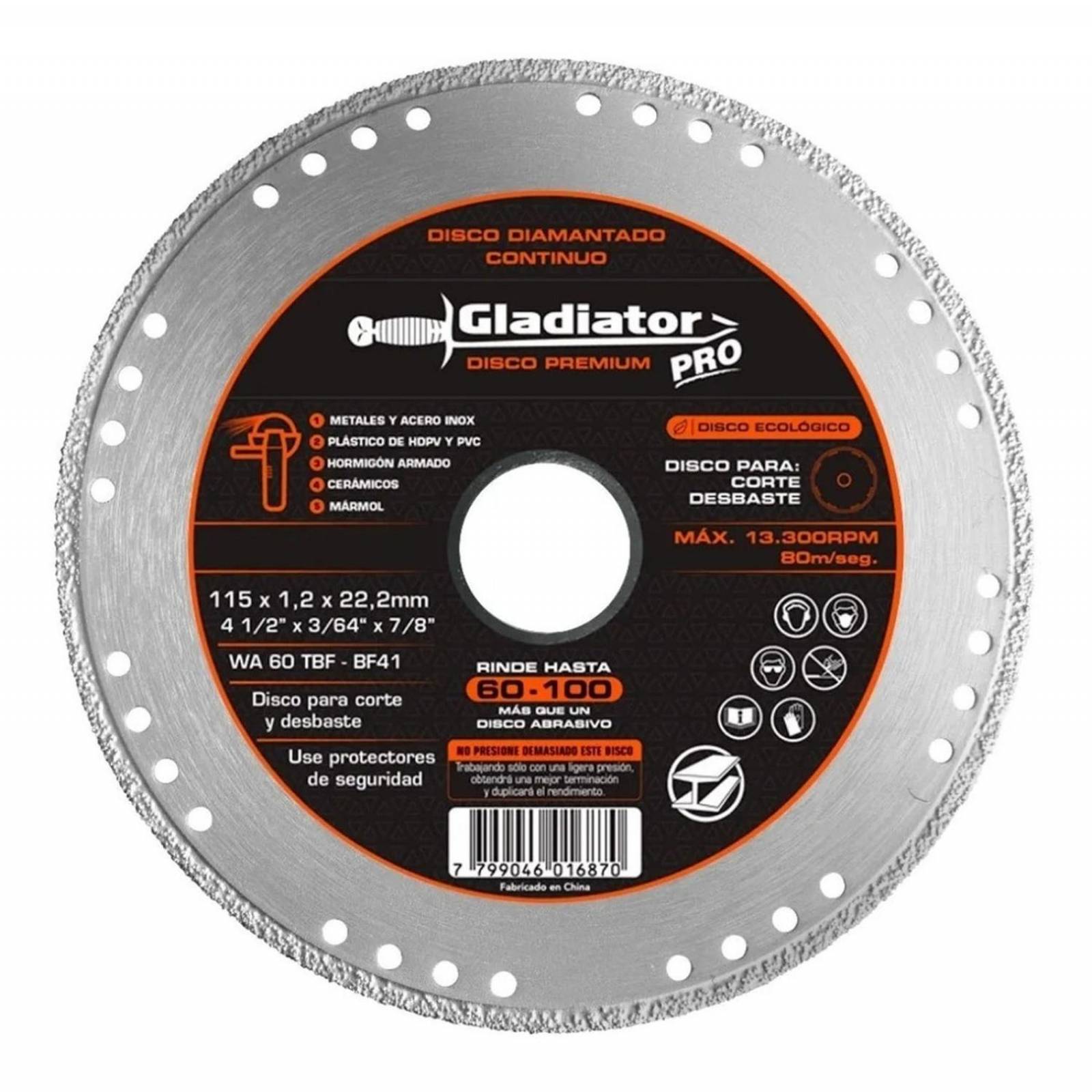 Disco Diamante 7' Corte Metal, Concreto,mampostería 