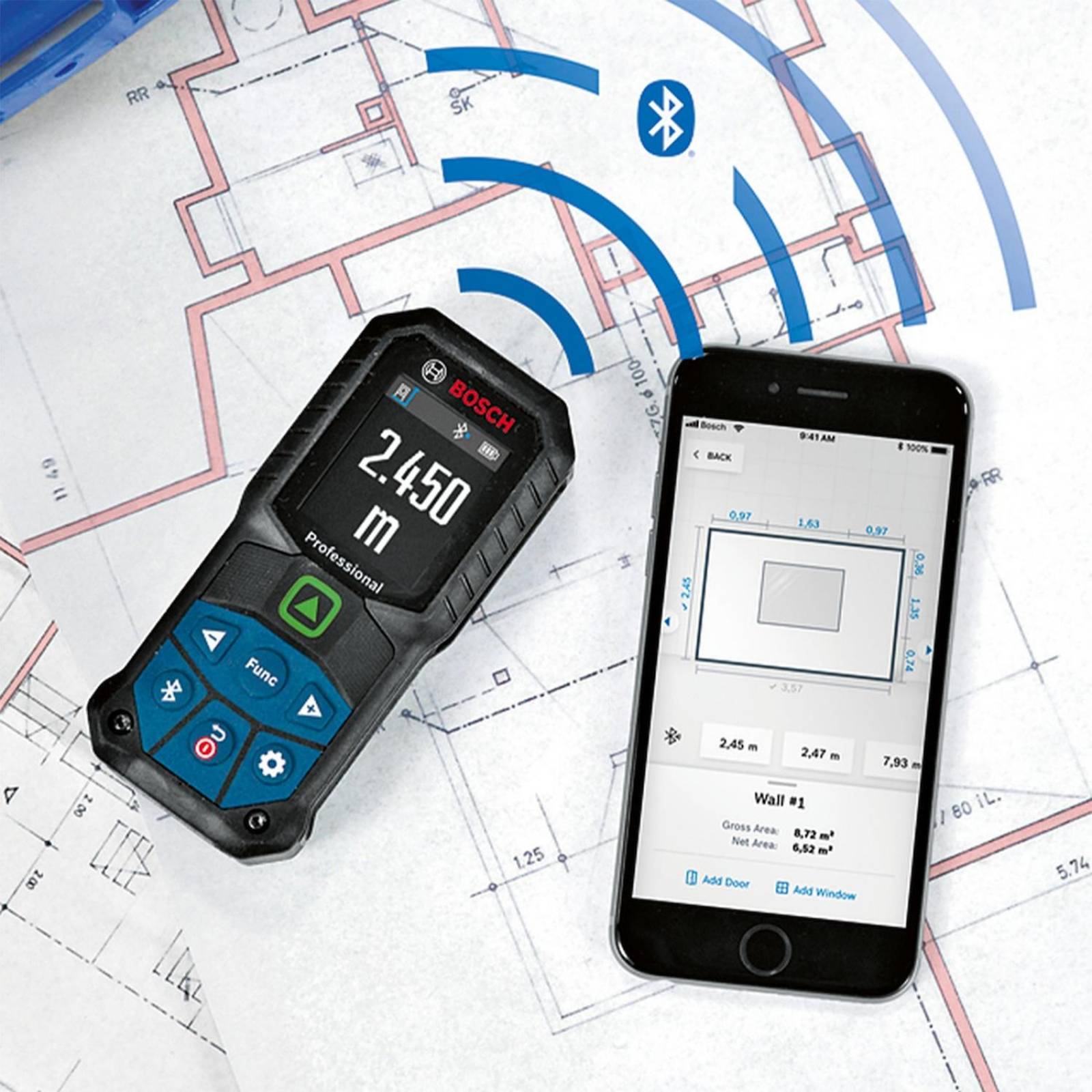 Telemetro Bosch Láser Verde Bluetooth Glm 50-27 Cg 0.05-50m