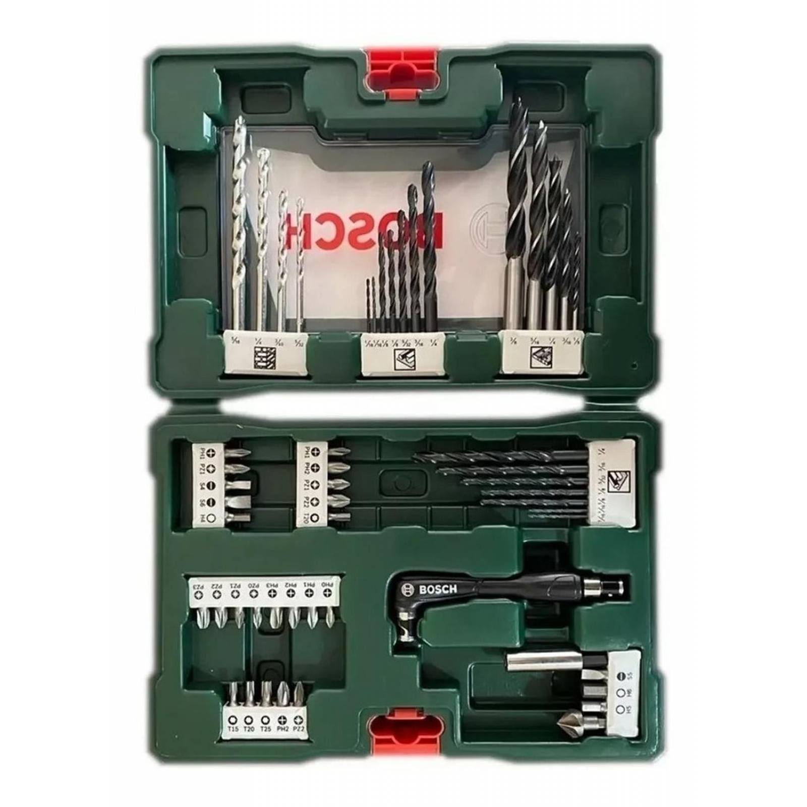 Kit Set Brocas Puntas Bosch 52 Pzas Madera Metal Concreto 