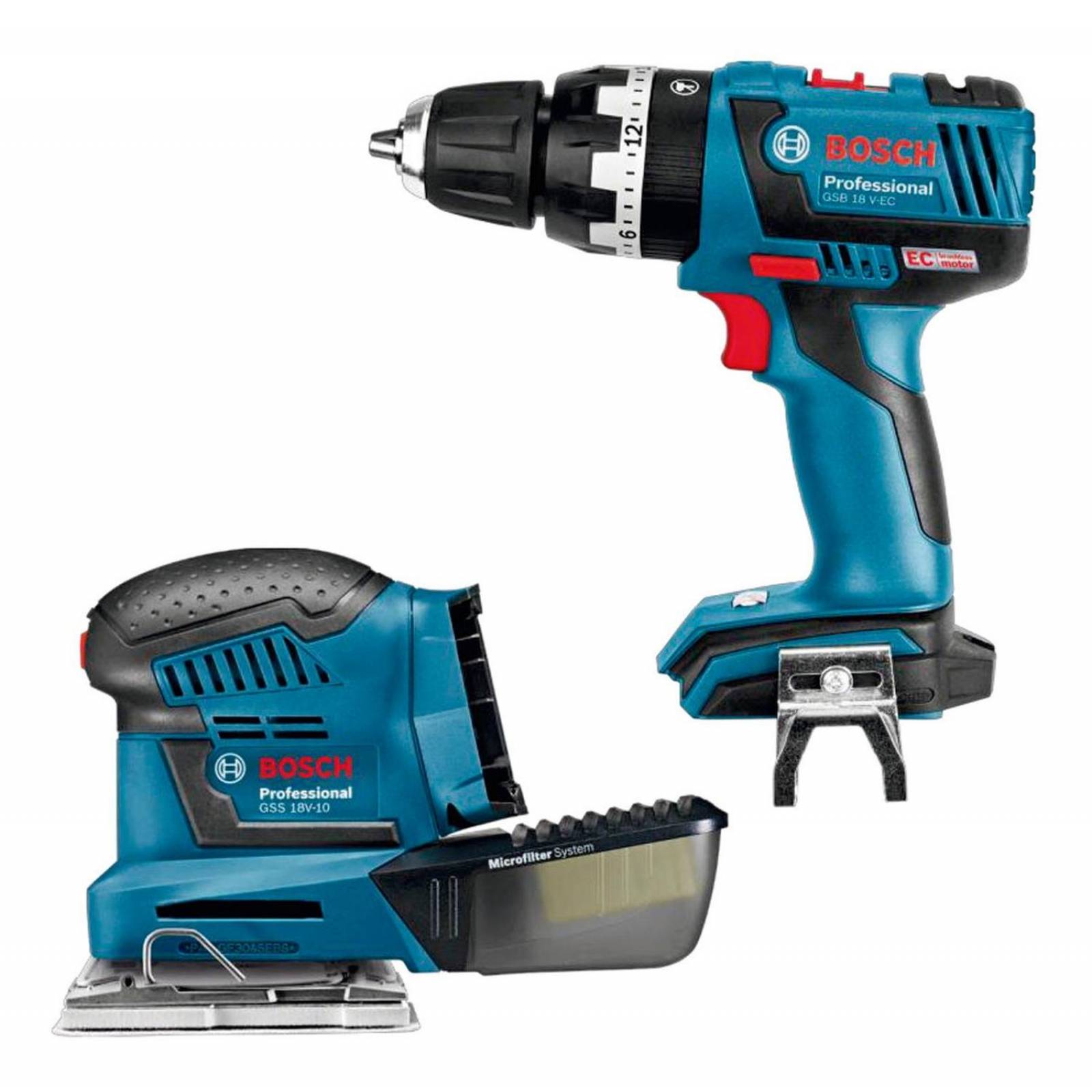 Rotomartillo 18v+lijadora 18vli+cargador+batería+maleta Bosc