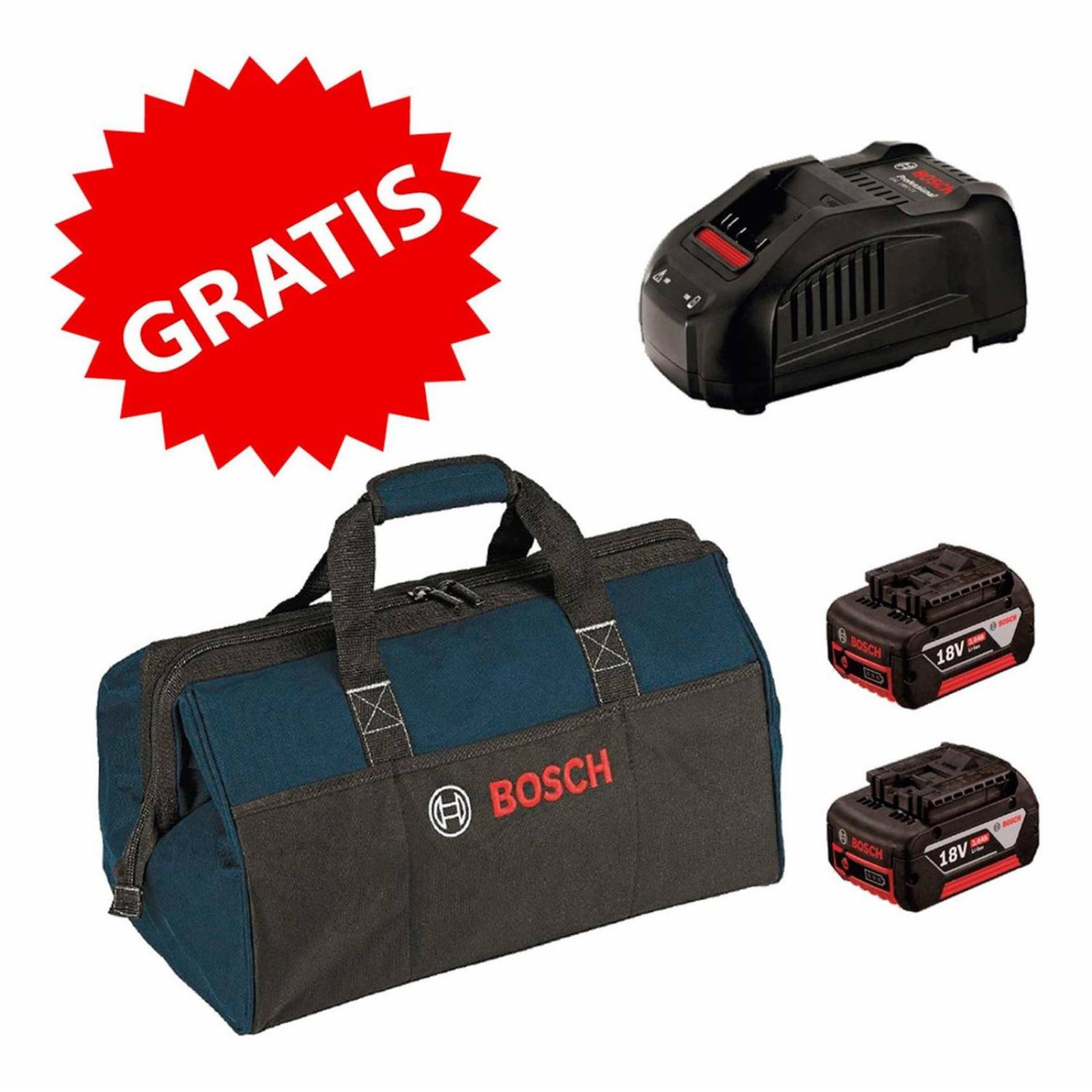 Rotomartillo 18v+lijadora 18vli+cargador+batería+maleta Bosc