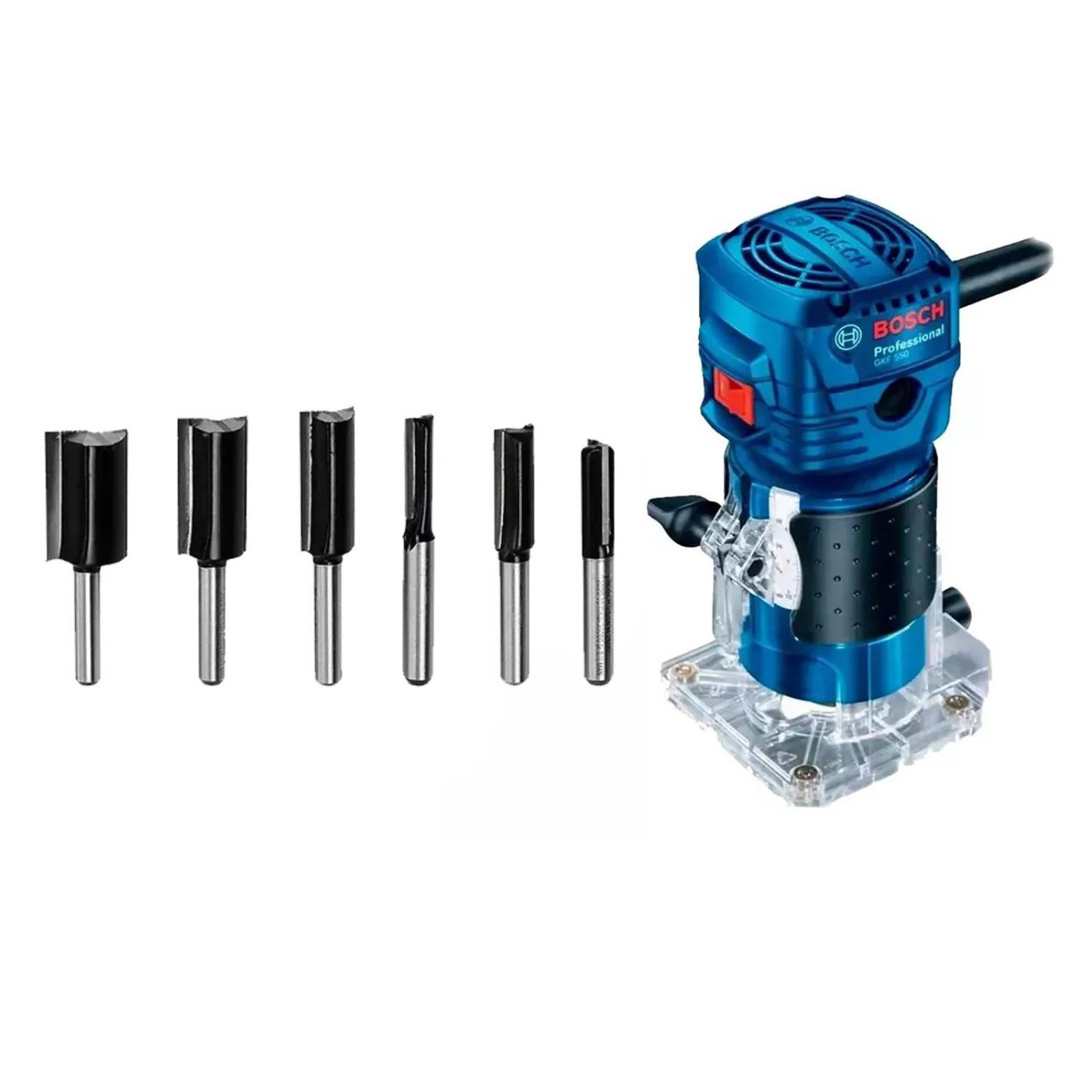 Router Bosch 550w 33000rpm+jgo. Brocas Router 