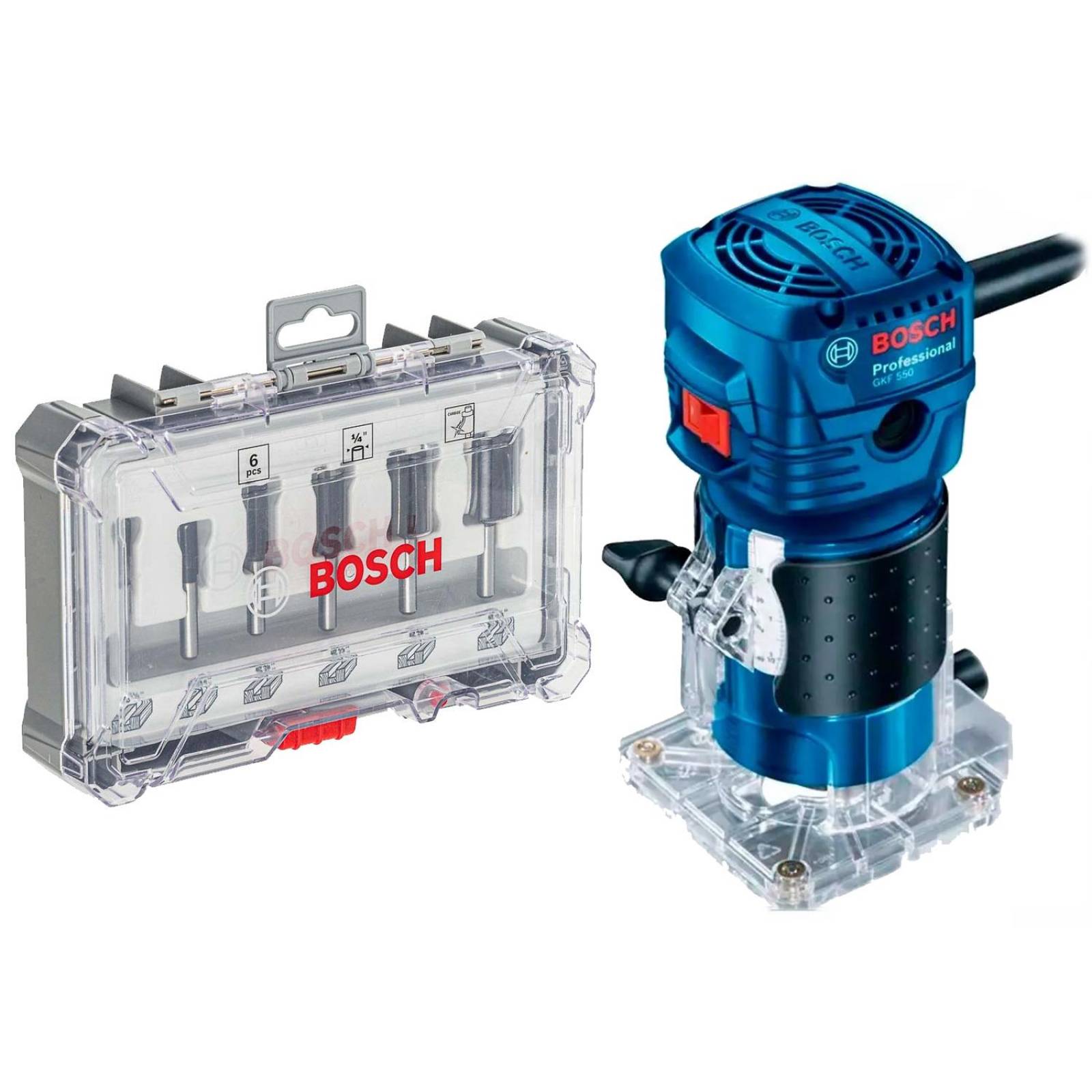 Router Bosch 550w 33000rpm+jgo. Brocas Router 
