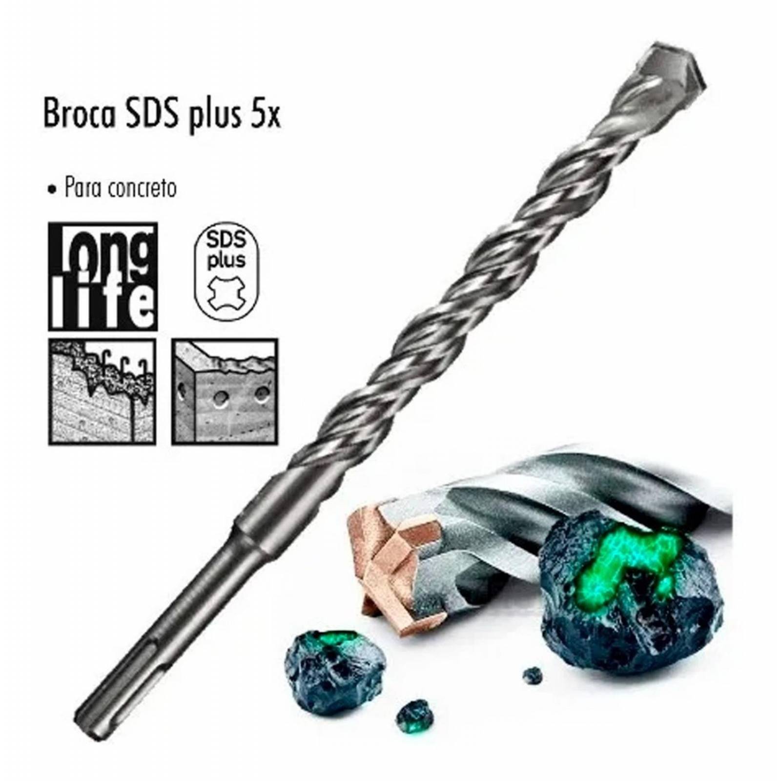 Broca Para Concreto Bosch 5x Sds Plus 1/4 X 8 X 10 