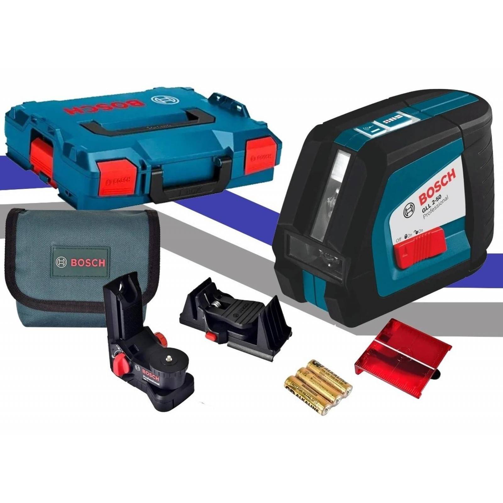 Nivel Láser De Líneas Bosch Gll 2-50 + Sopore + Maletin 