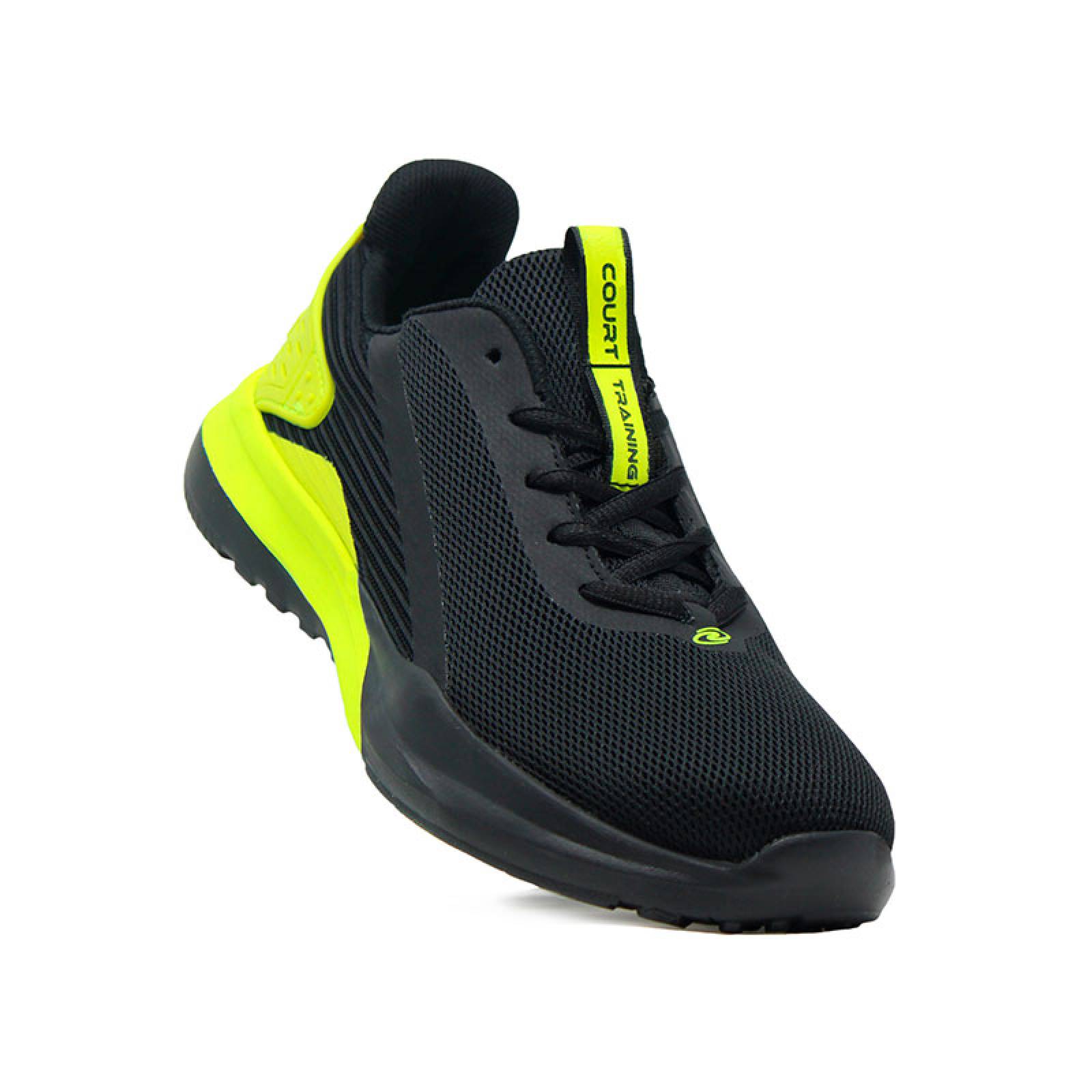 Court Atlantis| Tenis Urbano Color Negro Amarillo Neon