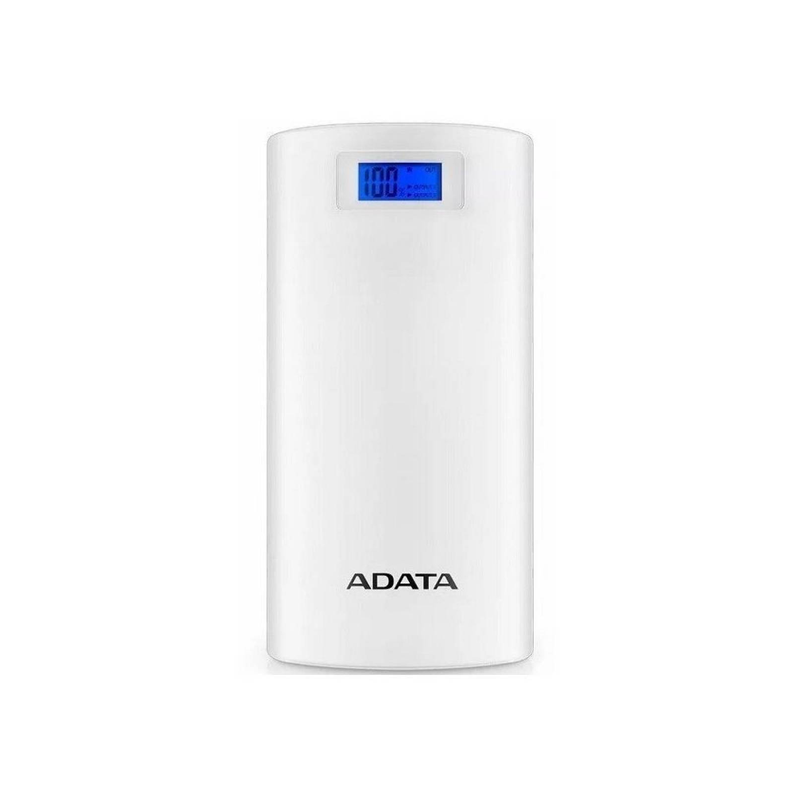 Cargador Portatil Adata Power BANK P20000D, 20000mAh, Blanco