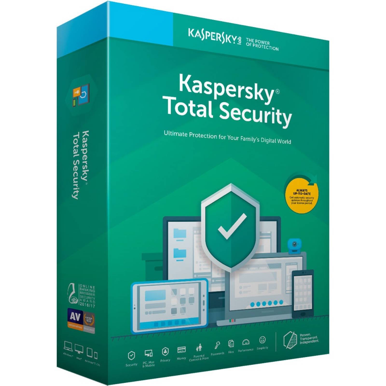 Kaspersky Total Security, 3 Licencias, 1 Ano, Windows/Mac