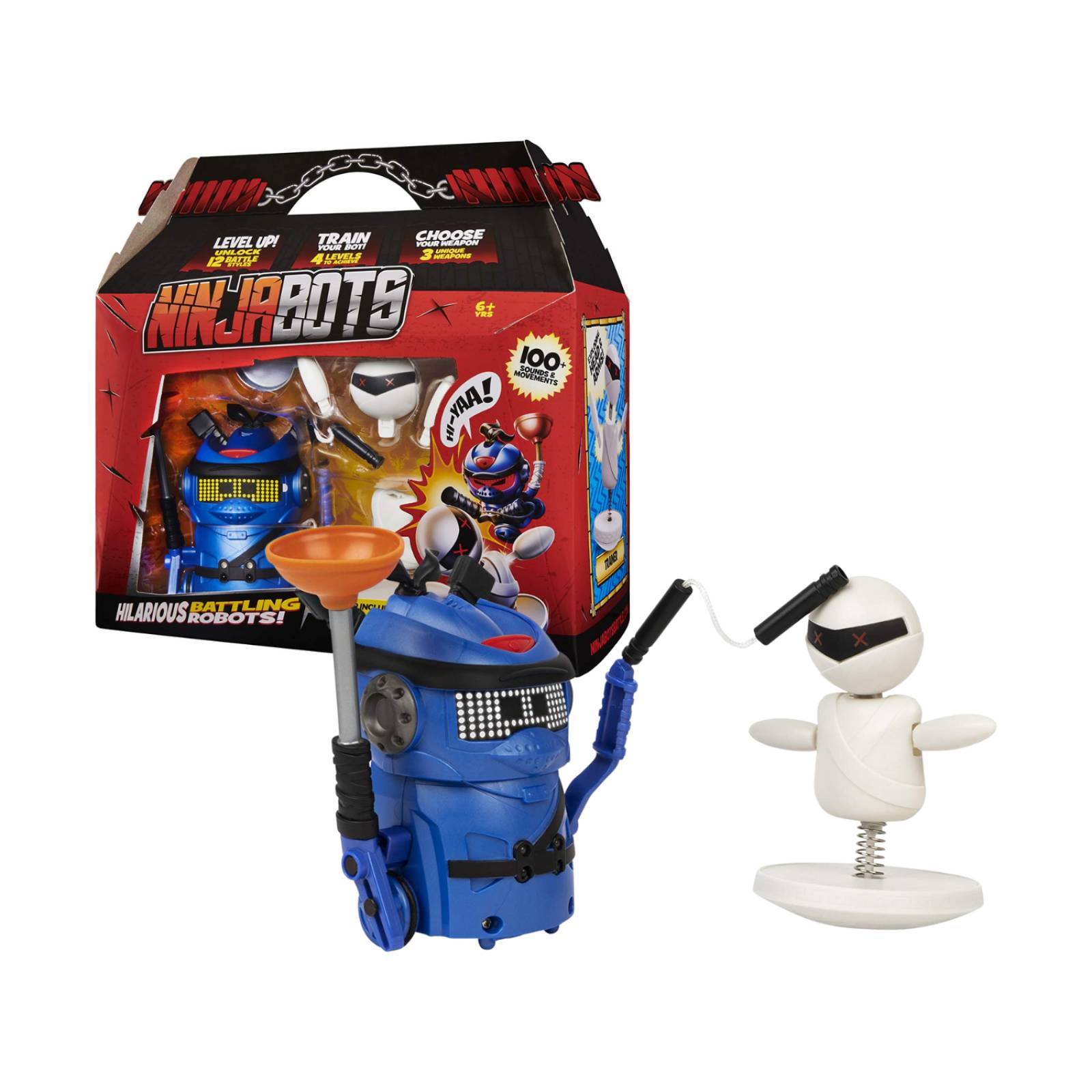 Ninja Bots Con Muñeco De Entrenamiento Incluido Spin Master 