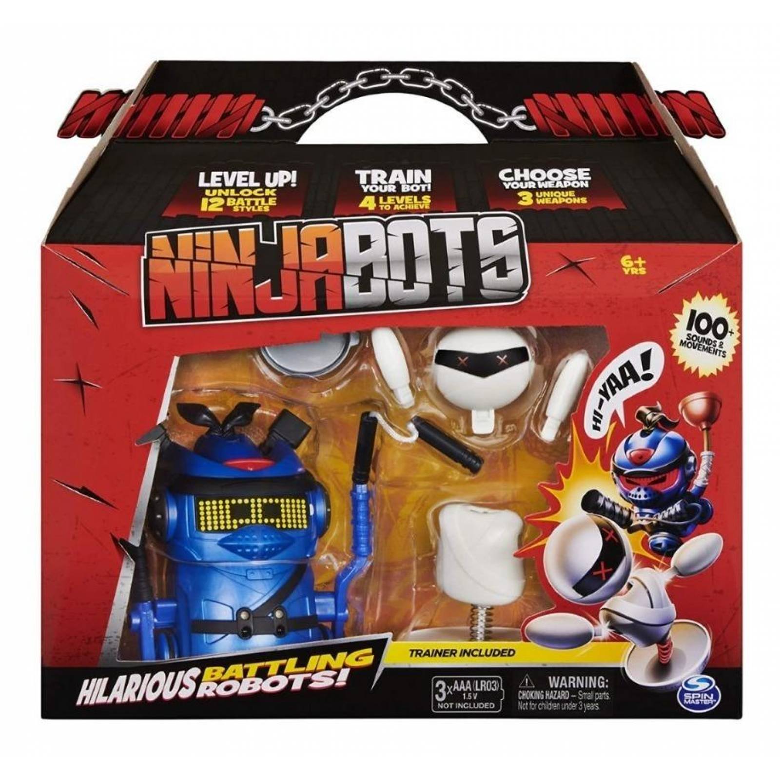 Ninja Bots Con Muñeco De Entrenamiento Incluido Spin Master 