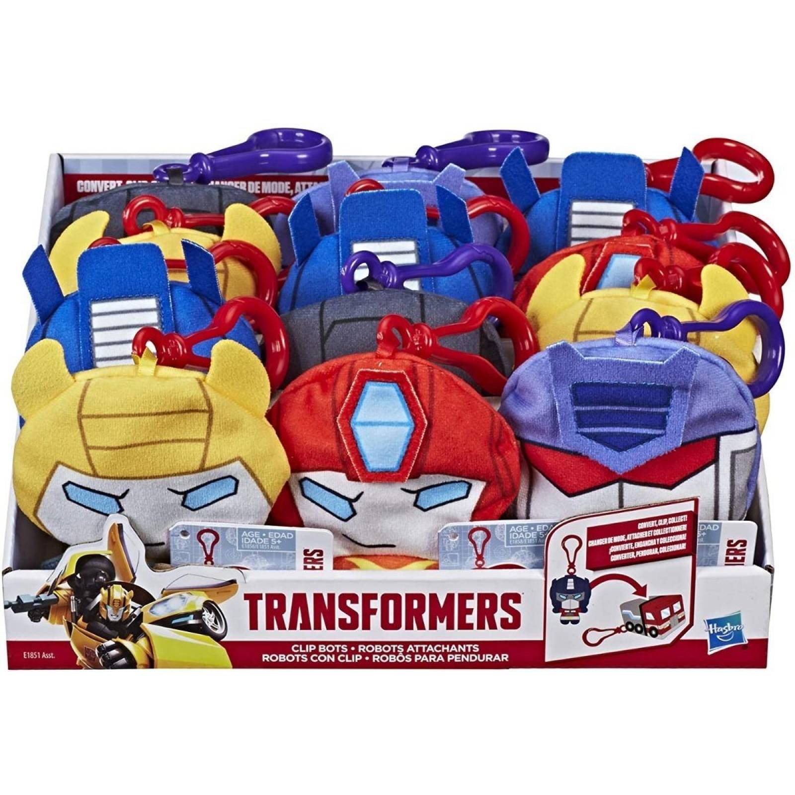 Transformers Peluche Con Clip Reversible Set 12 Piezas 