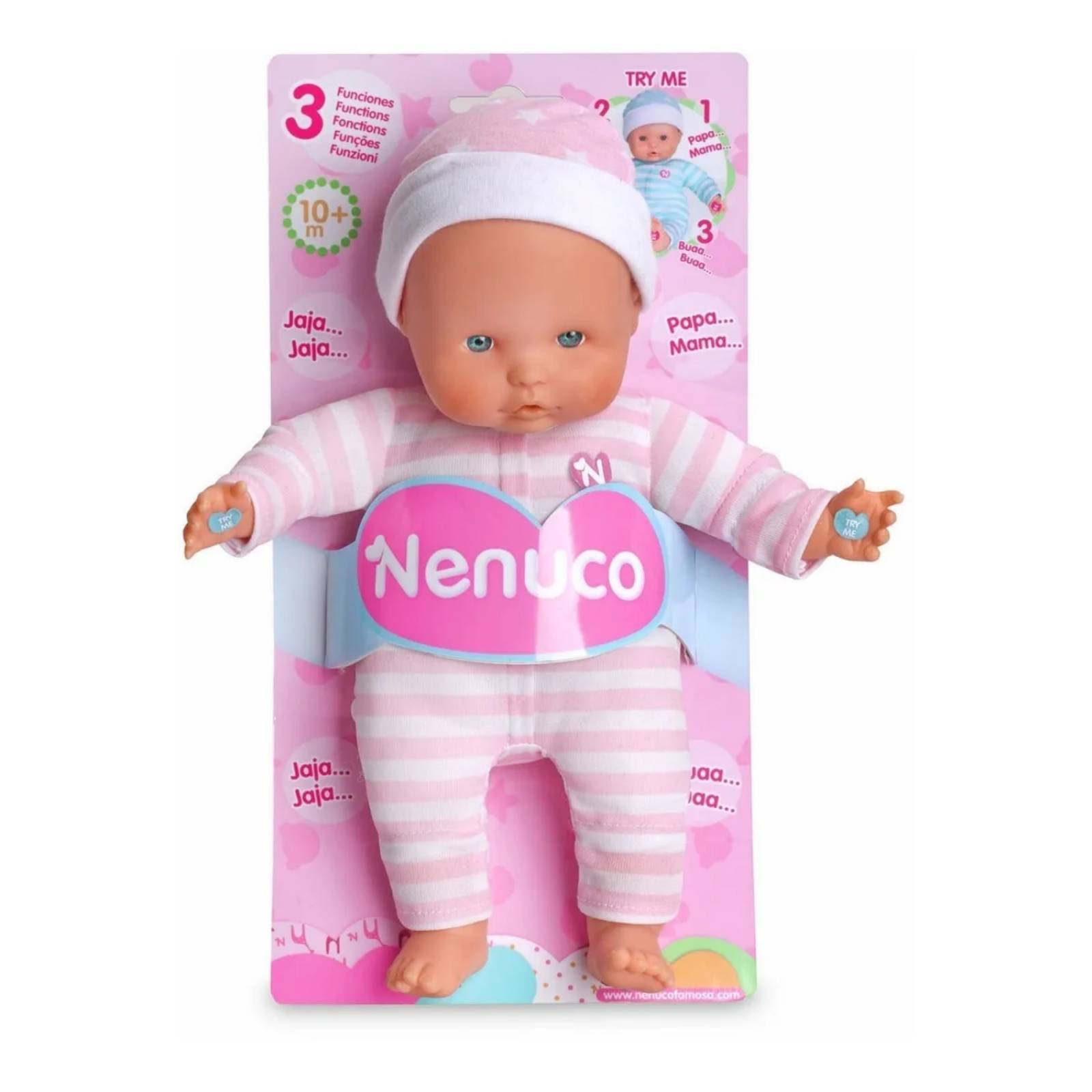 Nenuco Baby 3 Funciones Rayas Rosa 