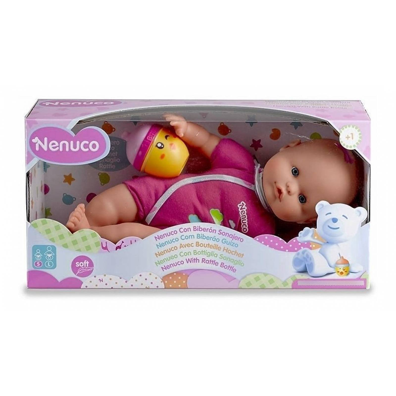 Nenuco Biberón Sonajero Ropa Rosa 