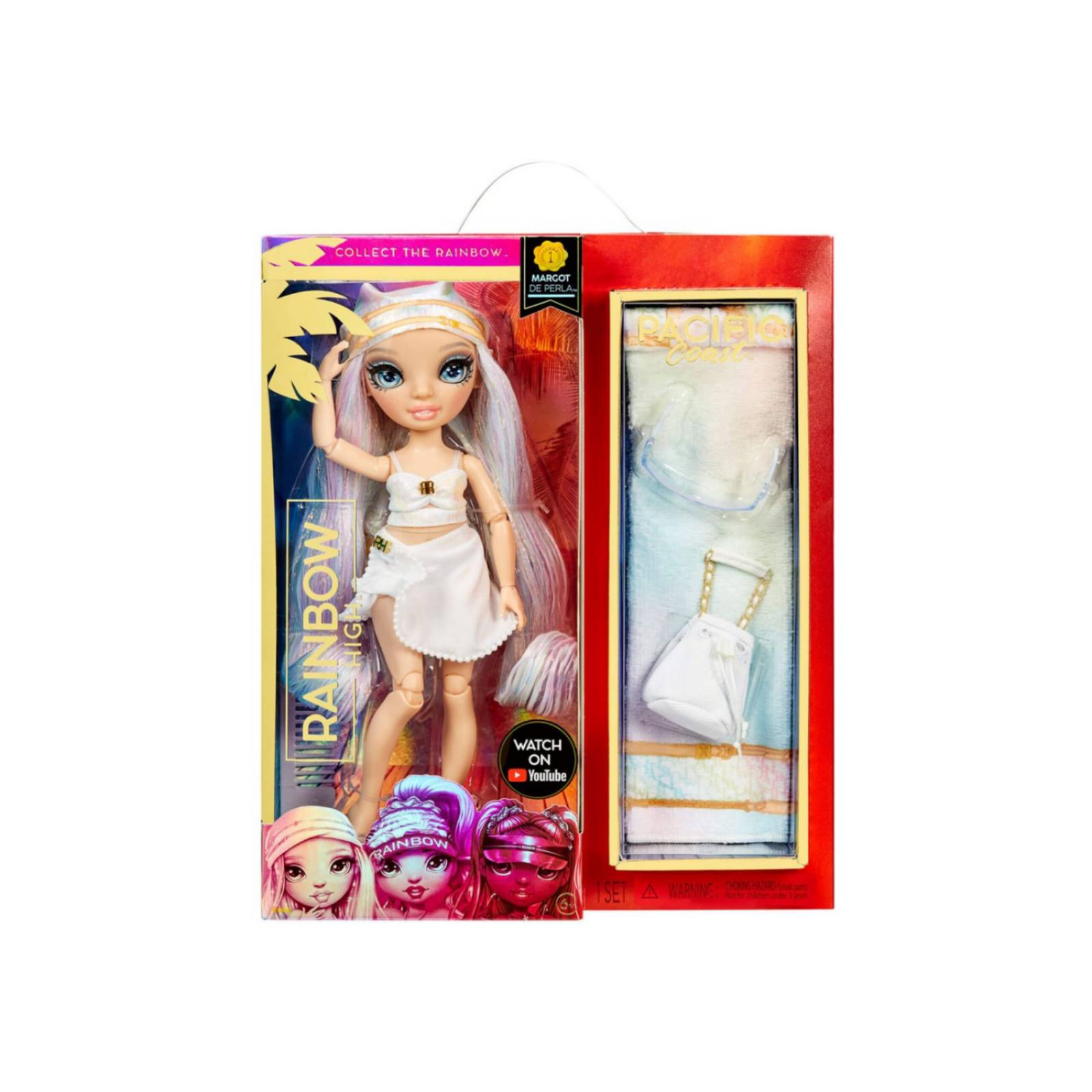 Rainbow High Pacific Coast Margot De Perla - Opal (blanco iridiscente) 