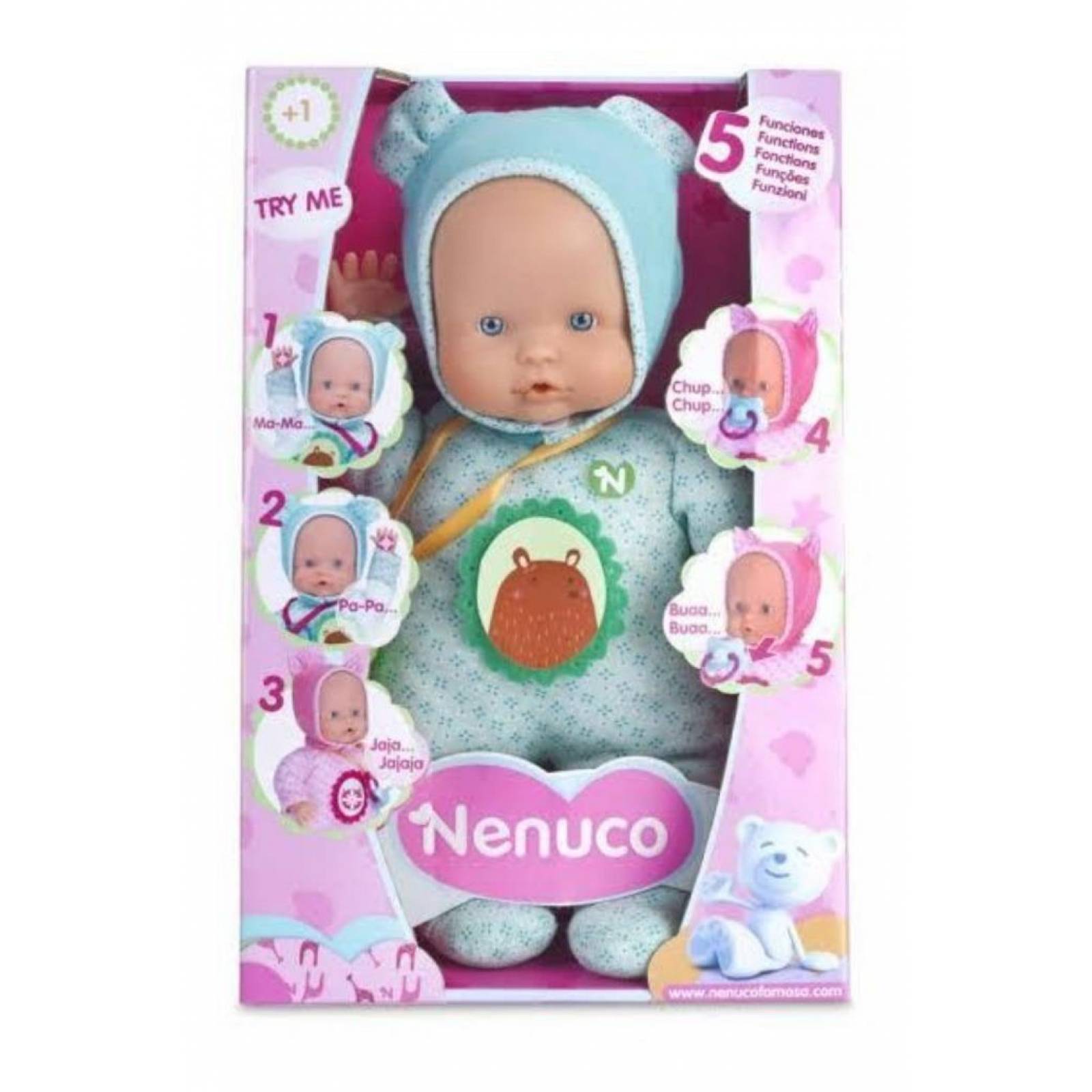 Muñecas Para Niñas Nenuco Blandito Rosa Funciones Llora, Rie